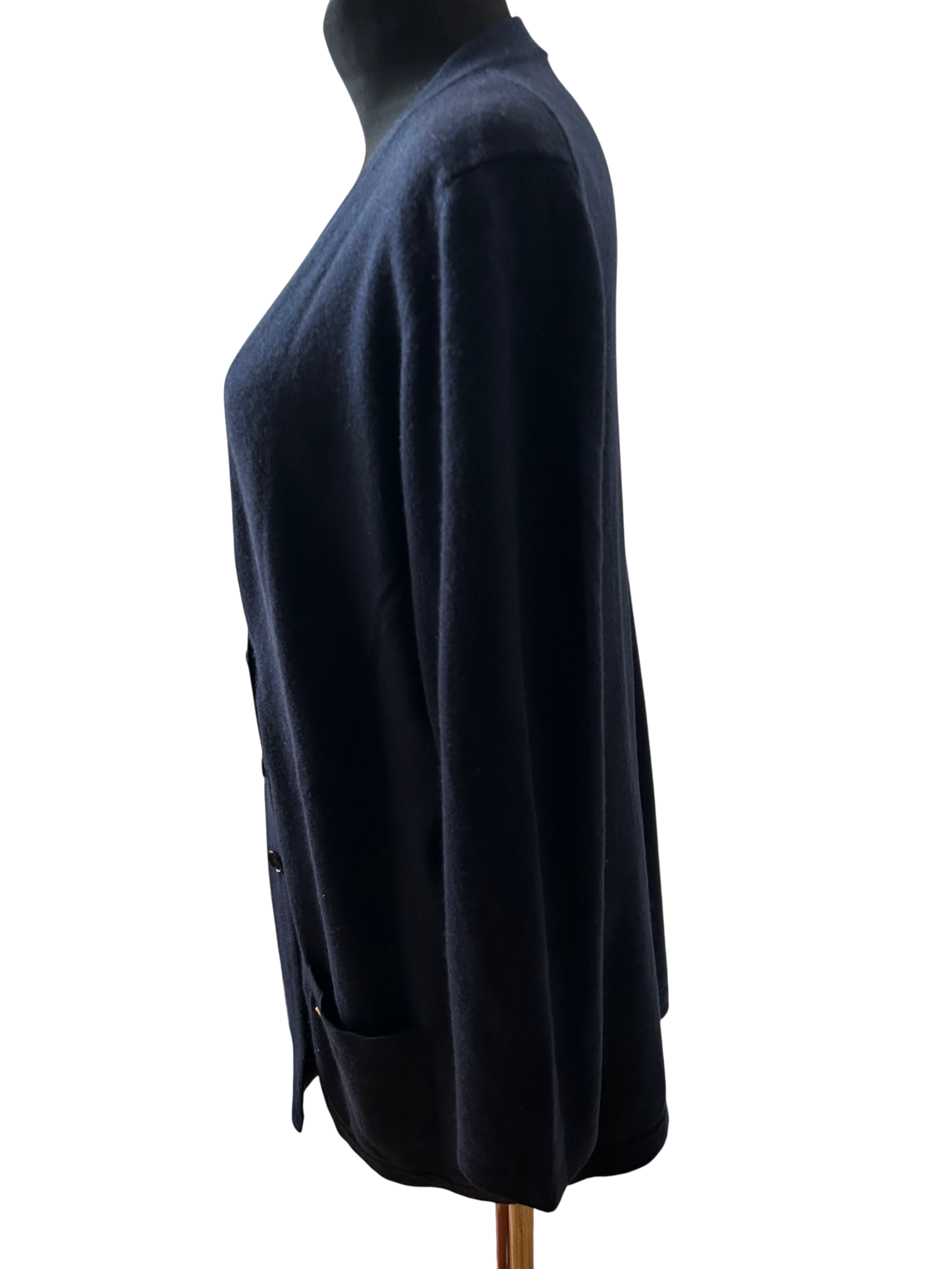 Escada Damen Kaschmir Zweiteiler Gr XL Blau Top Jacke Elegant Luxusstück