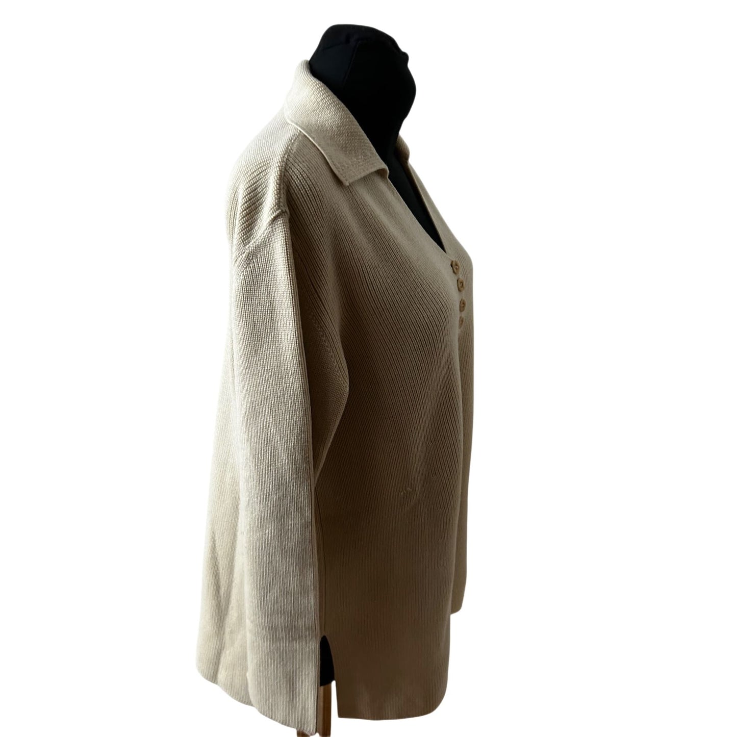 Escada Pullover Damen Feinstrick Merino Schurwolle Gr 44 Beige Elegant