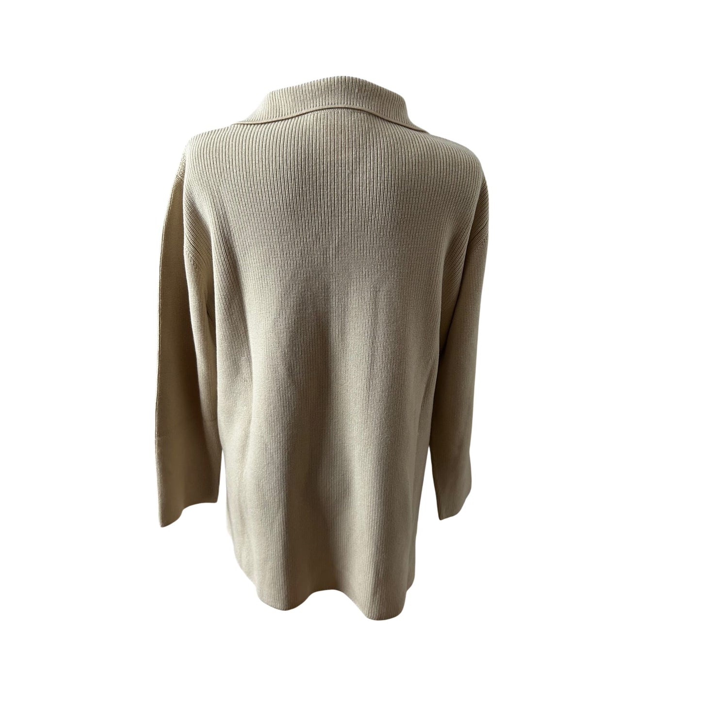 Escada Pullover Damen Feinstrick Merino Schurwolle Gr 44 Beige Elegant