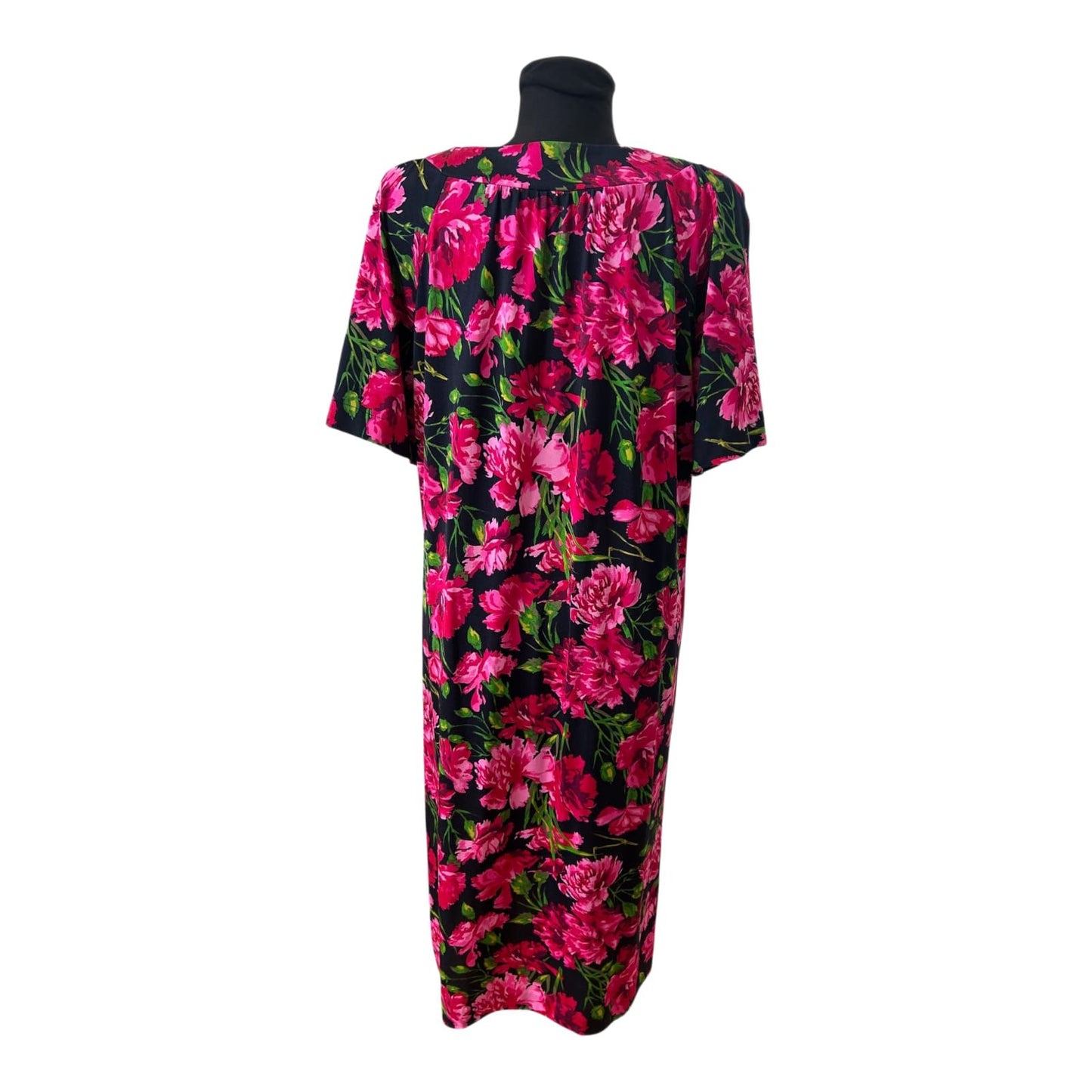 Fulcontex Kleid Damen Gr 46 Pink Blumen Midikleid Made in Italy Elegant Chic