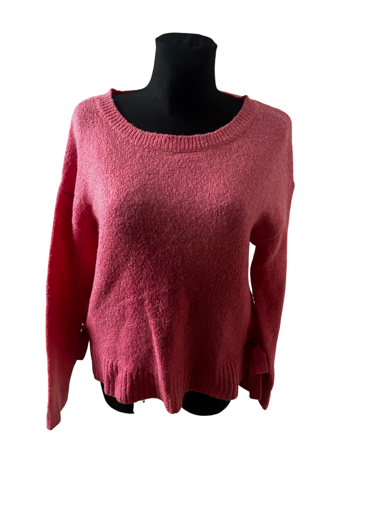 H&M Pullover Damen XS Pink Rundhals Langarm Strick Sweater weich warm Alpaka Mix