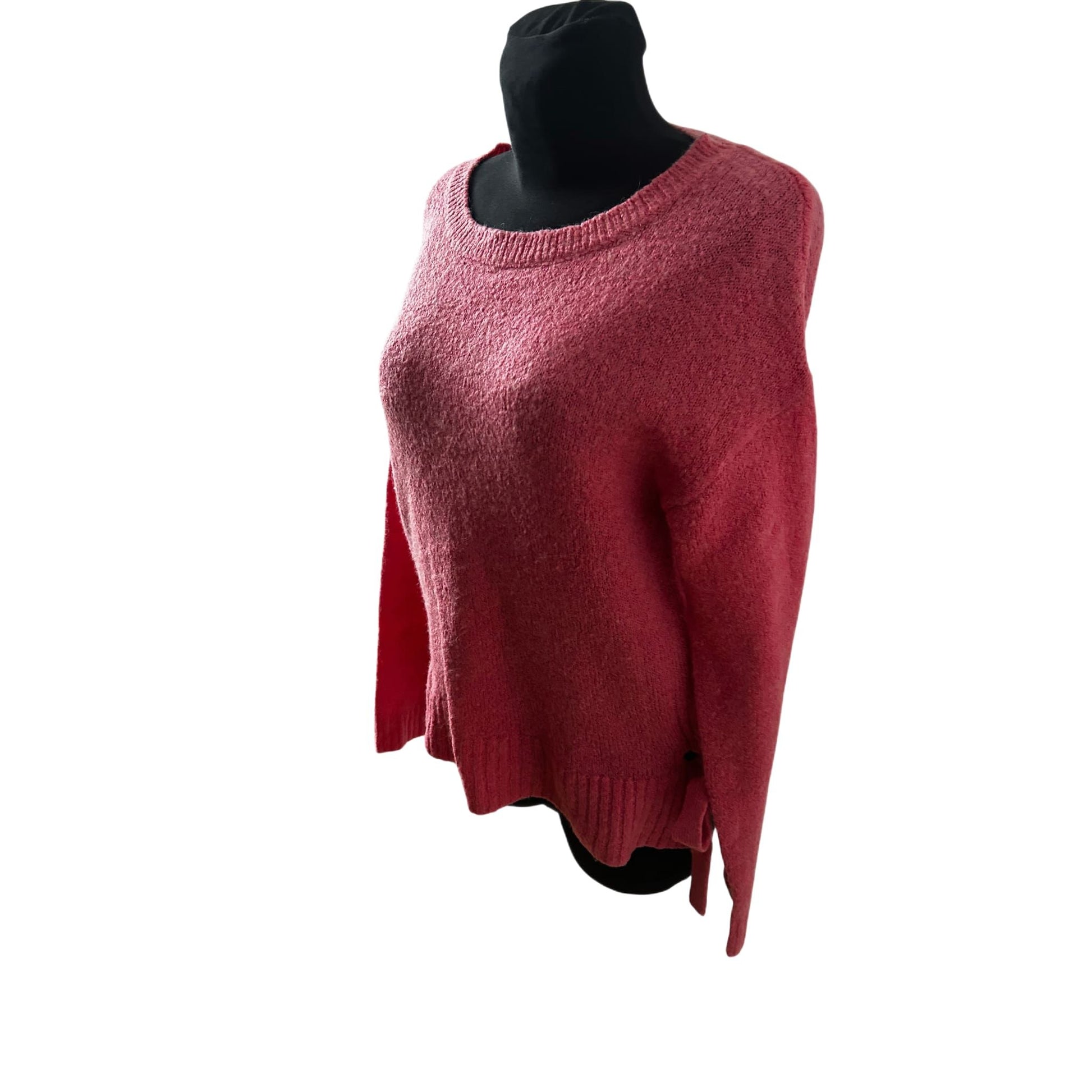 H&M Pullover Damen XS Pink Rundhals Langarm Strick Sweater weich warm Alpaka Mix