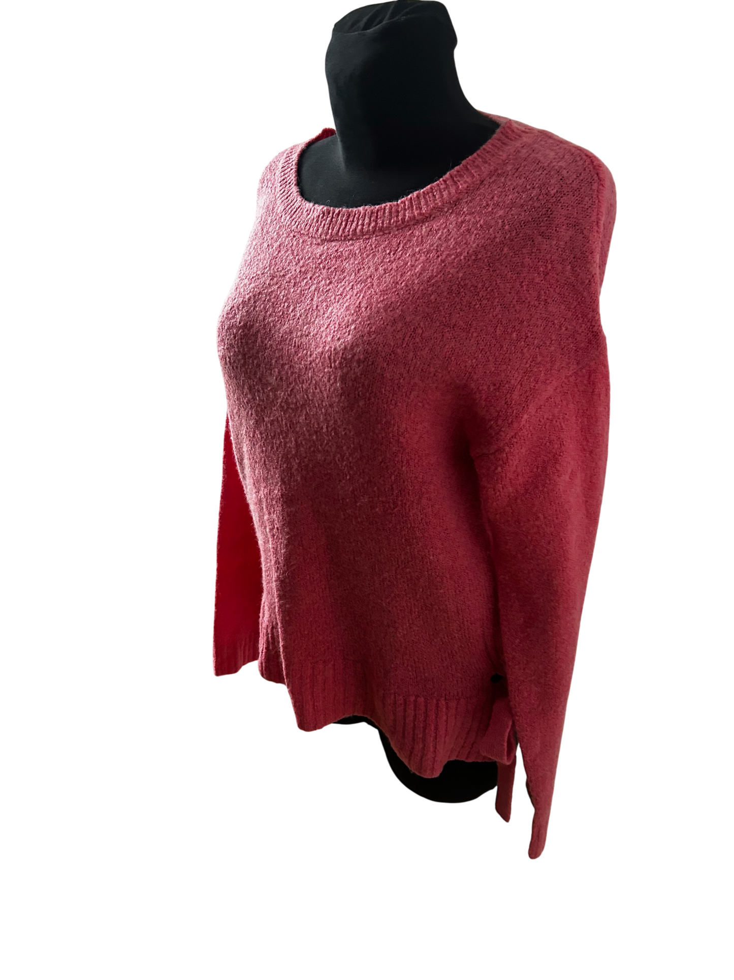 H&M Pullover Damen XS Pink Rundhals Langarm Strick Sweater weich warm Alpaka Mix