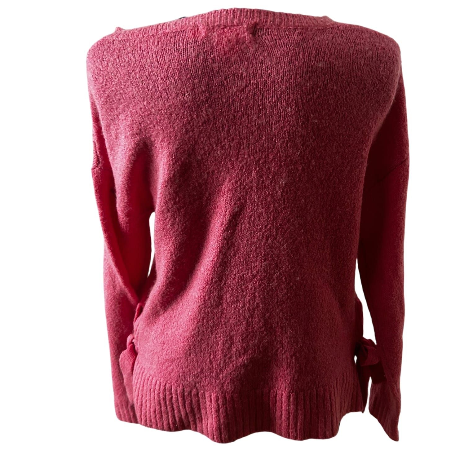 H&M Pullover Damen XS Pink Rundhals Langarm Strick Sweater weich warm Alpaka Mix