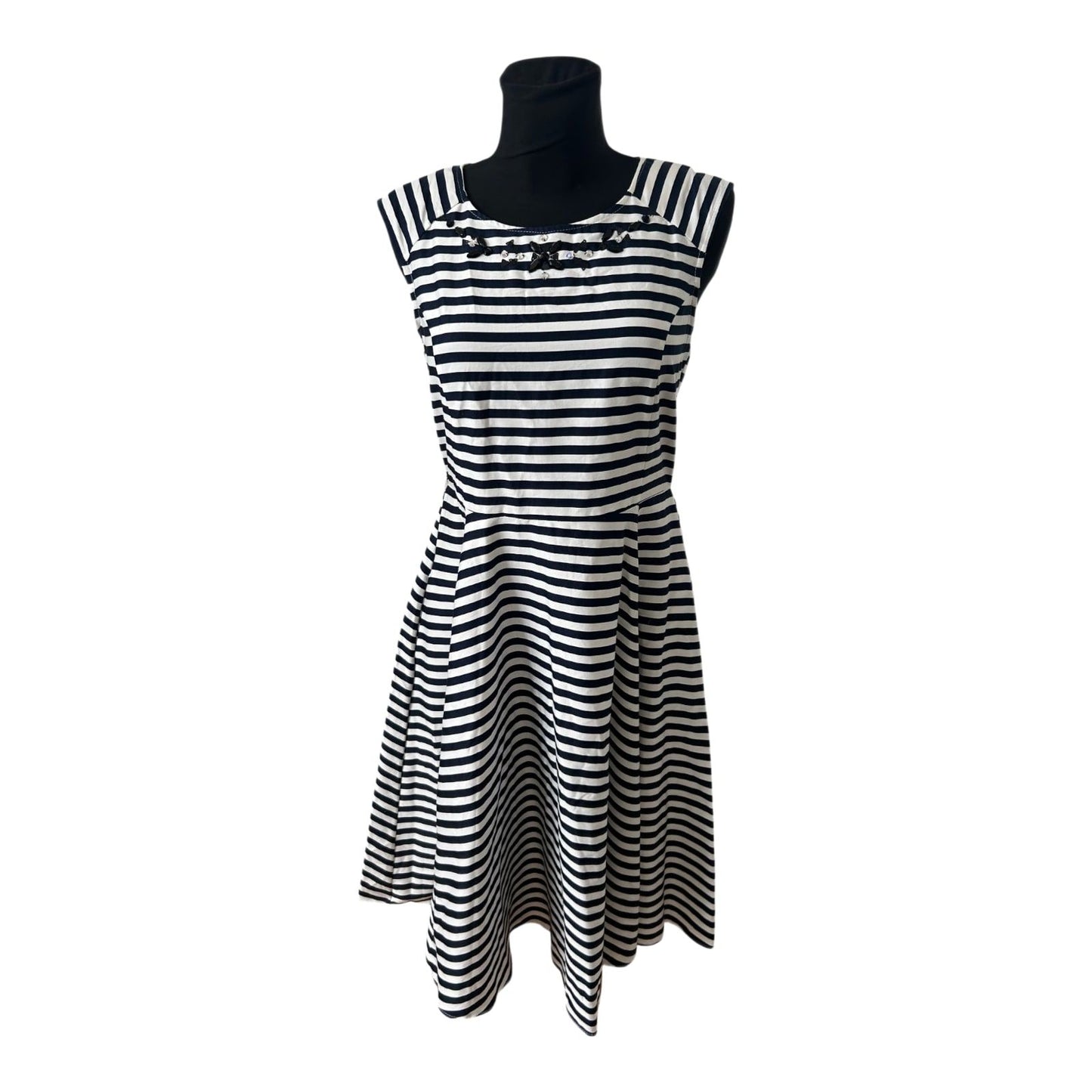 Yessica Kleid Damen Gr 40 Marine Weiß Gestreift Maritim Sommer Elegant Chic