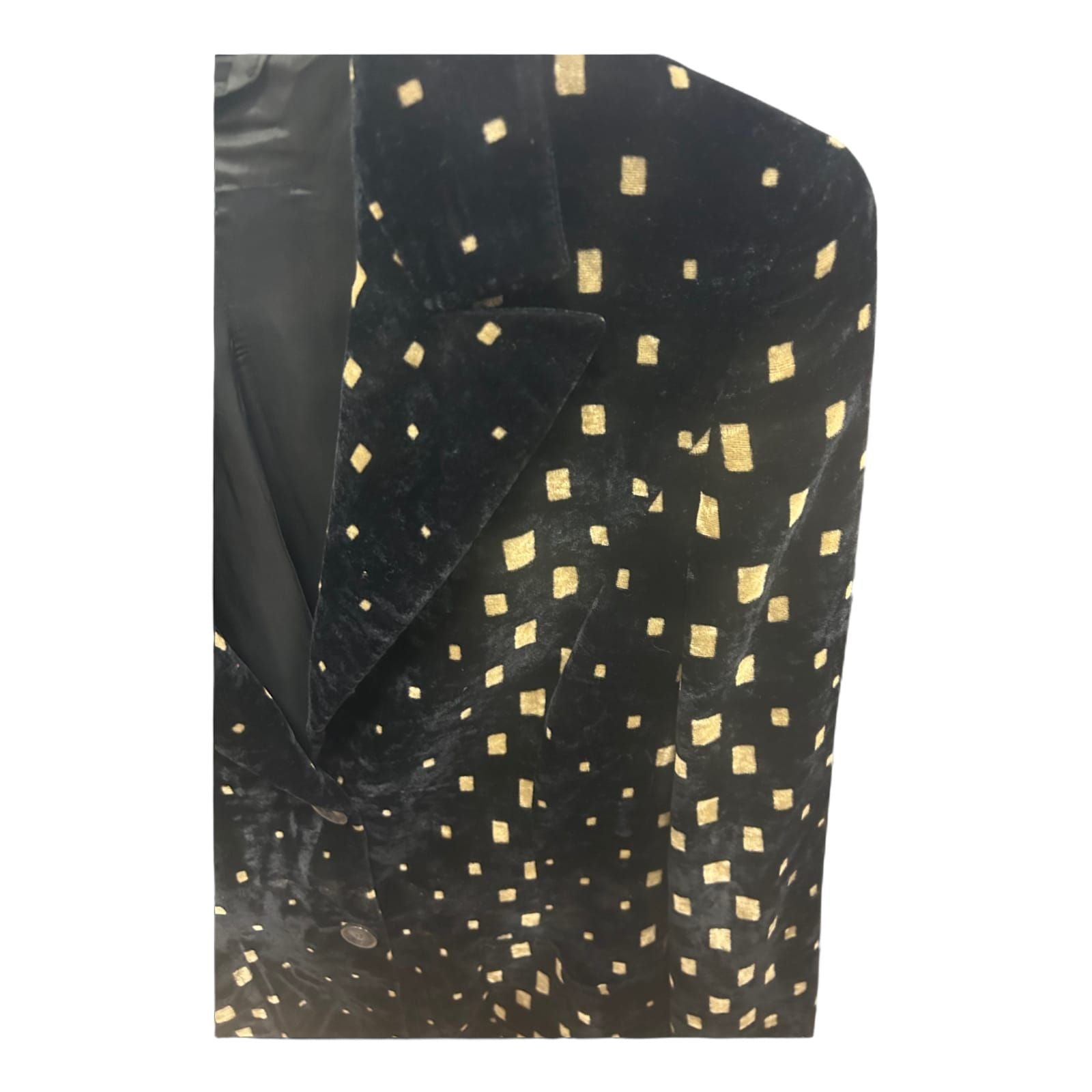 Samtblazer Damen Schwarz Gold Glänzend Vintage Party Look Größe S Unikat