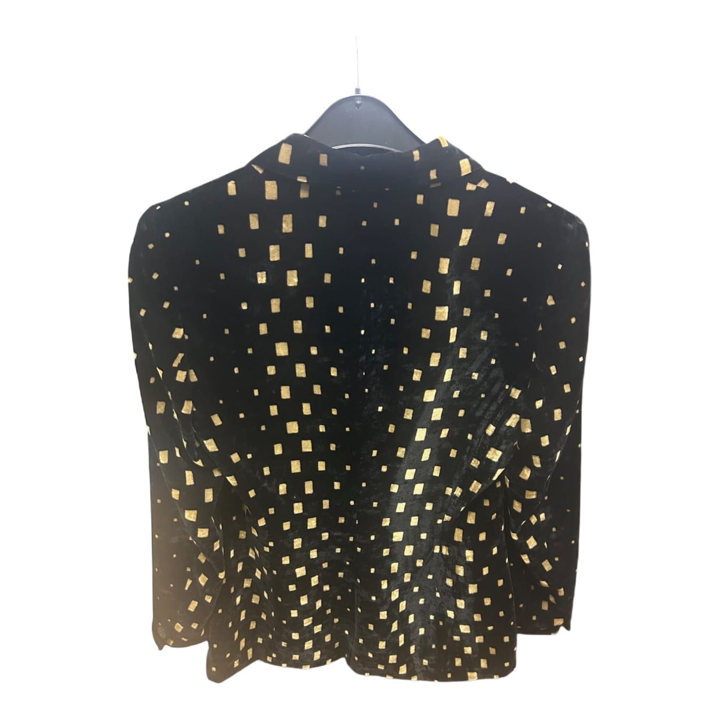 Samtblazer Damen Schwarz Gold Glänzend Vintage Party Look Größe S Unikat