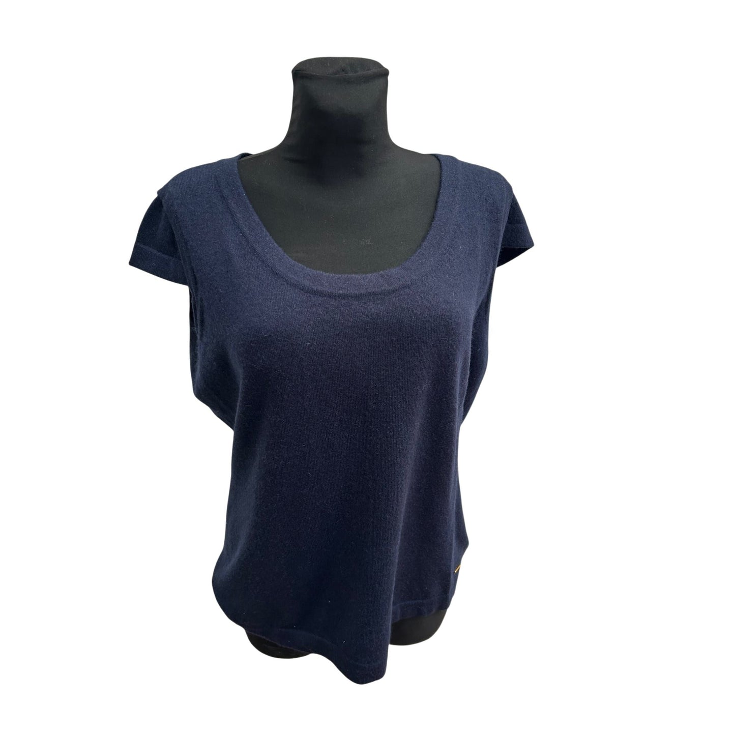 Escada Damen Kaschmir Zweiteiler Gr XL Blau Top Jacke Elegant Luxusstück