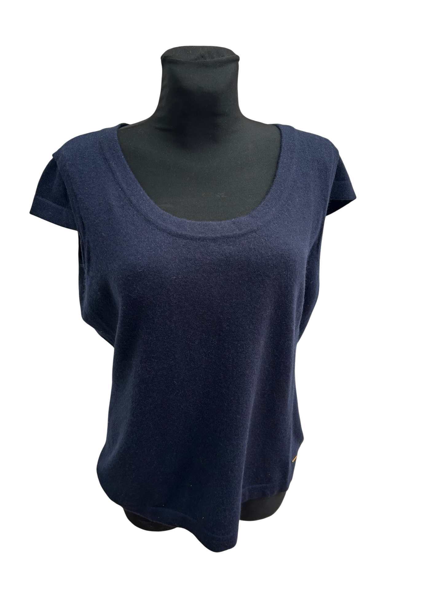 Escada Damen Kaschmir Zweiteiler Gr XL Blau Top Jacke Elegant Luxusstück