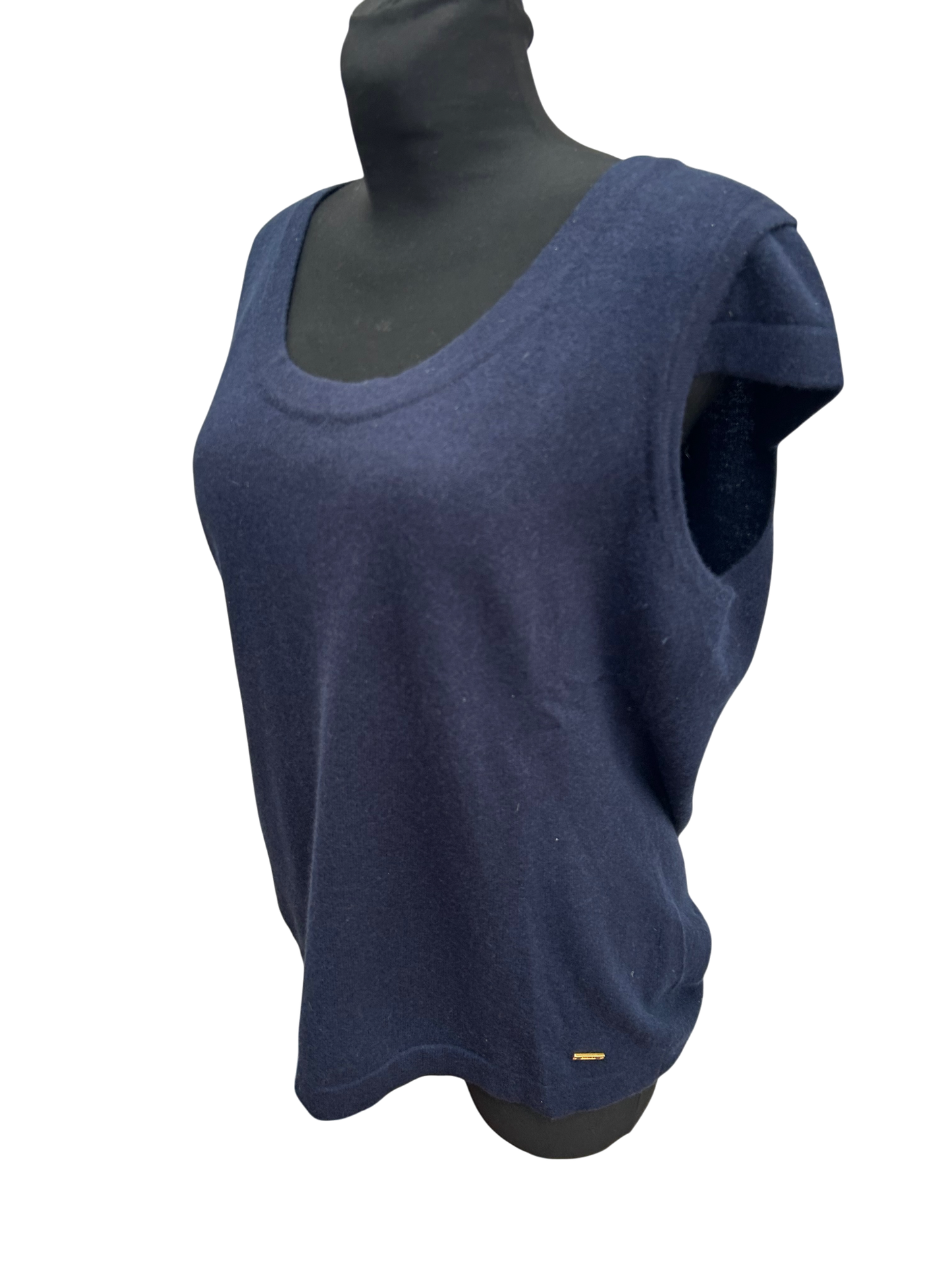 Escada Damen Kaschmir Zweiteiler Gr XL Blau Top Jacke Elegant Luxusstück