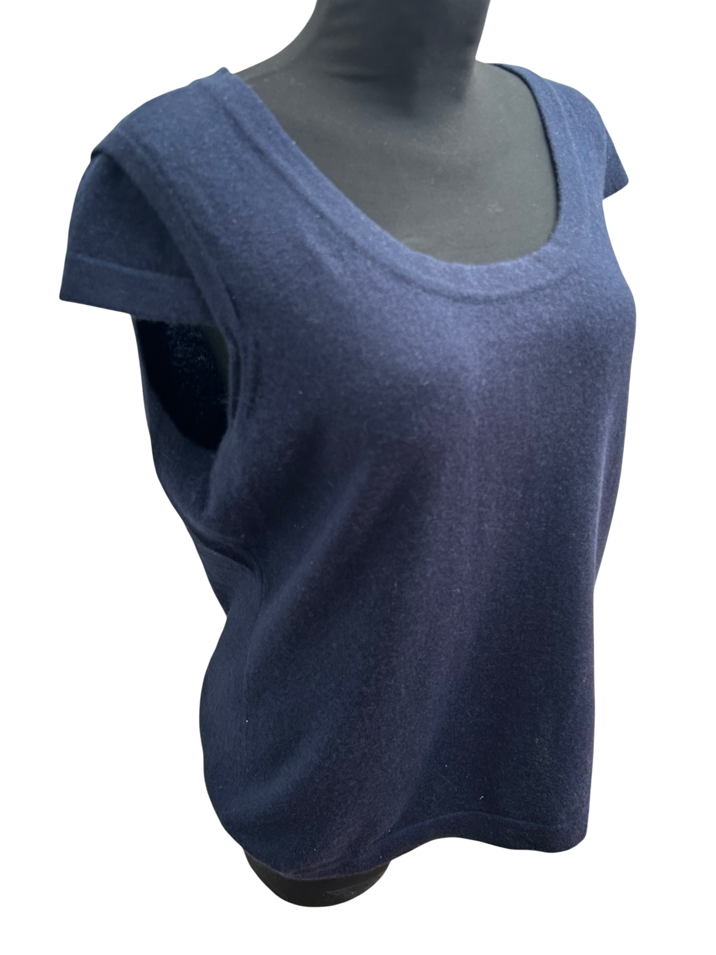 Escada Damen Kaschmir Zweiteiler Gr XL Blau Top Jacke Elegant Luxusstück