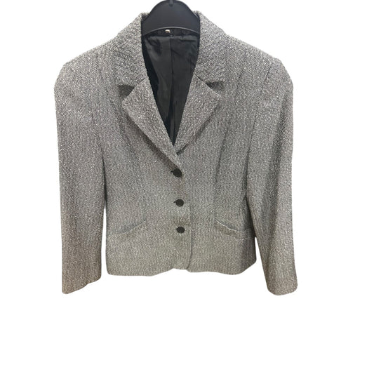 Pure Panda Blazerjacke Damen Gr 36 Grau Fischgrät Gefüttert Vintage Stil