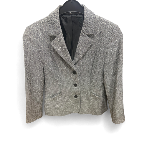 Pure Panda Blazerjacke Damen Gr 36 Grau Fischgrät Gefüttert Vintage Stil