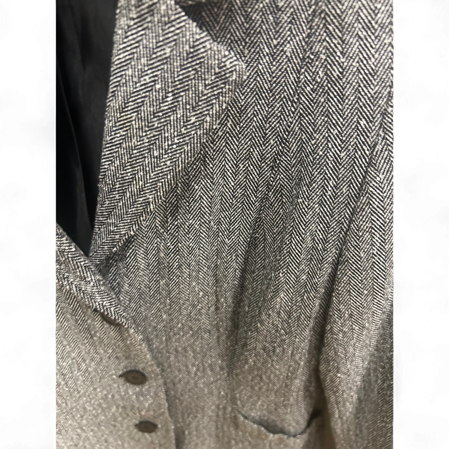 Pure Panda Blazerjacke Damen Gr 36 Grau Fischgrät Gefüttert Vintage Stil