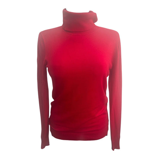 Calvin Klein Pullover Damen Gr S Rot Rollkragen Feinstrick Elegant Basic