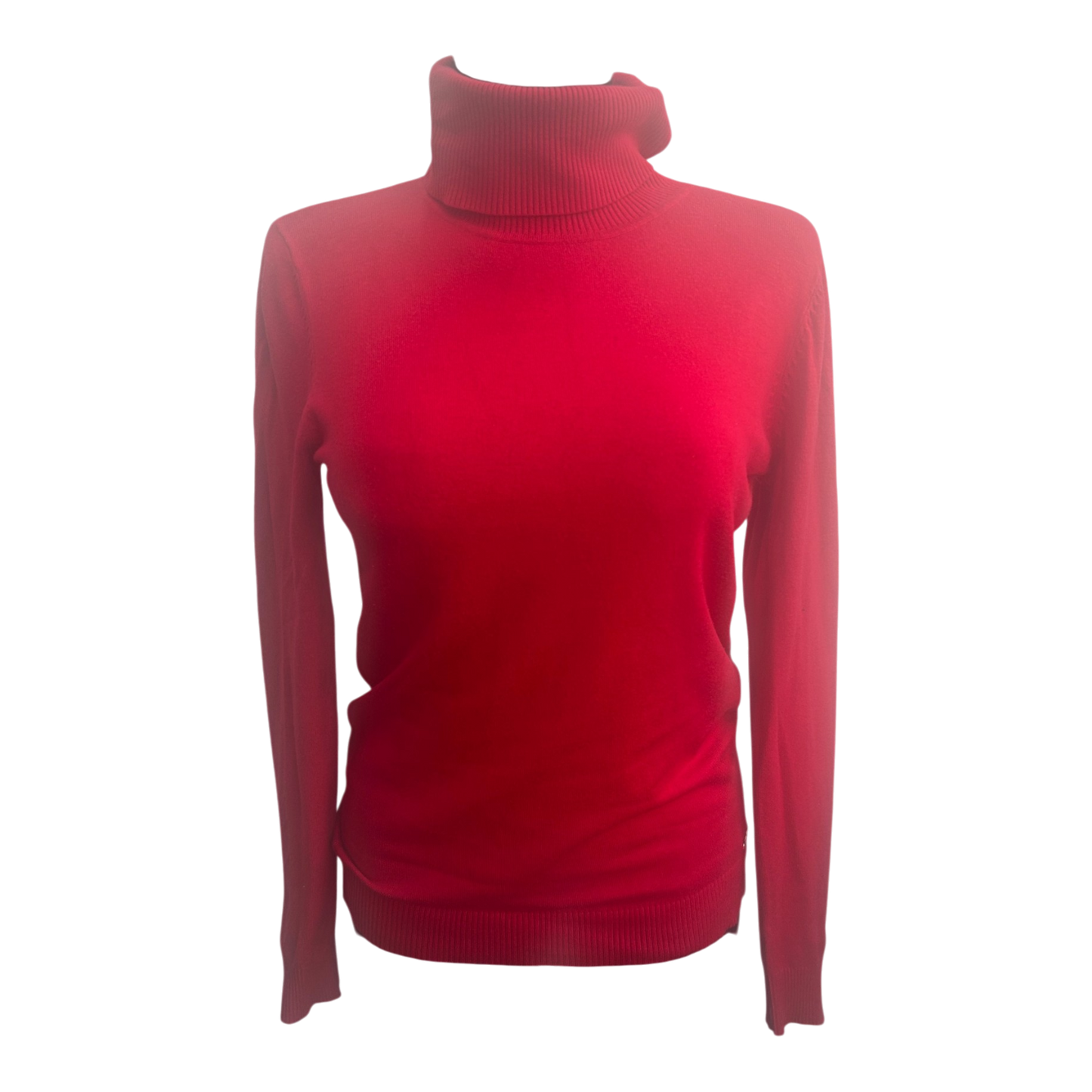 Calvin Klein Pullover Damen Gr S Rot Rollkragen Feinstrick Elegant Basic