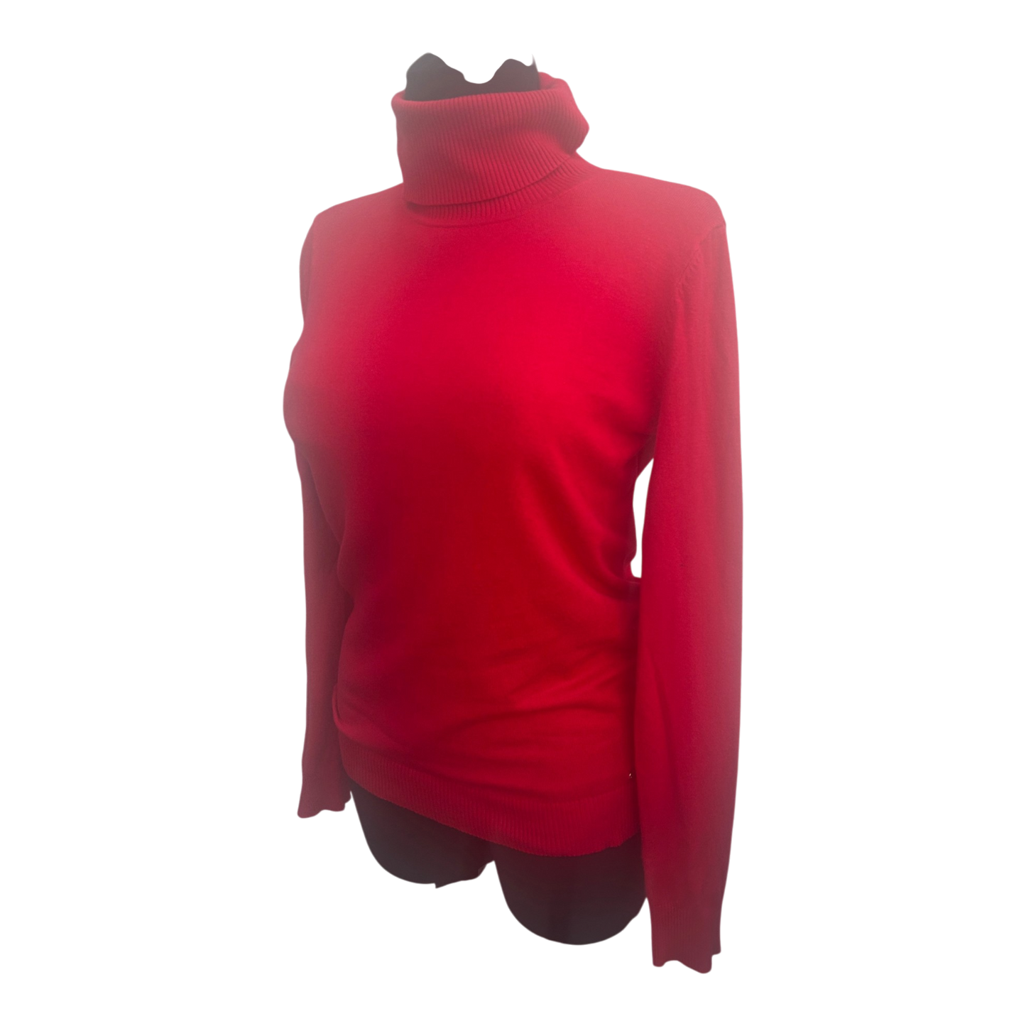 Calvin Klein Pullover Damen Gr S Rot Rollkragen Feinstrick Elegant Basic