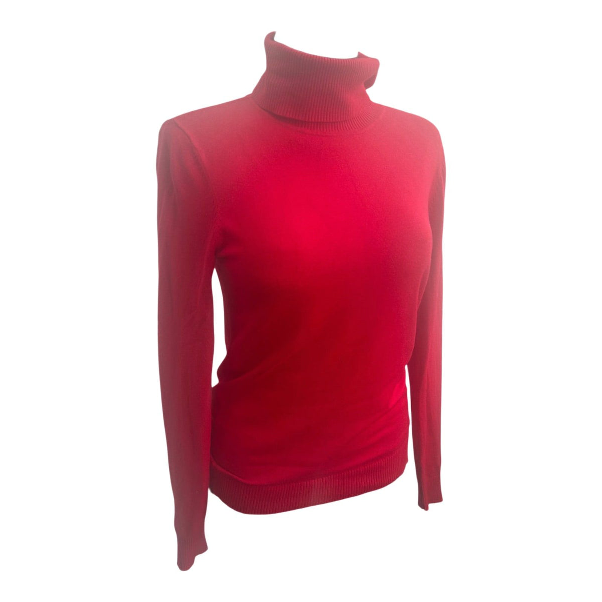 Calvin Klein Pullover Damen Gr S Rot Rollkragen Feinstrick Elegant Basic