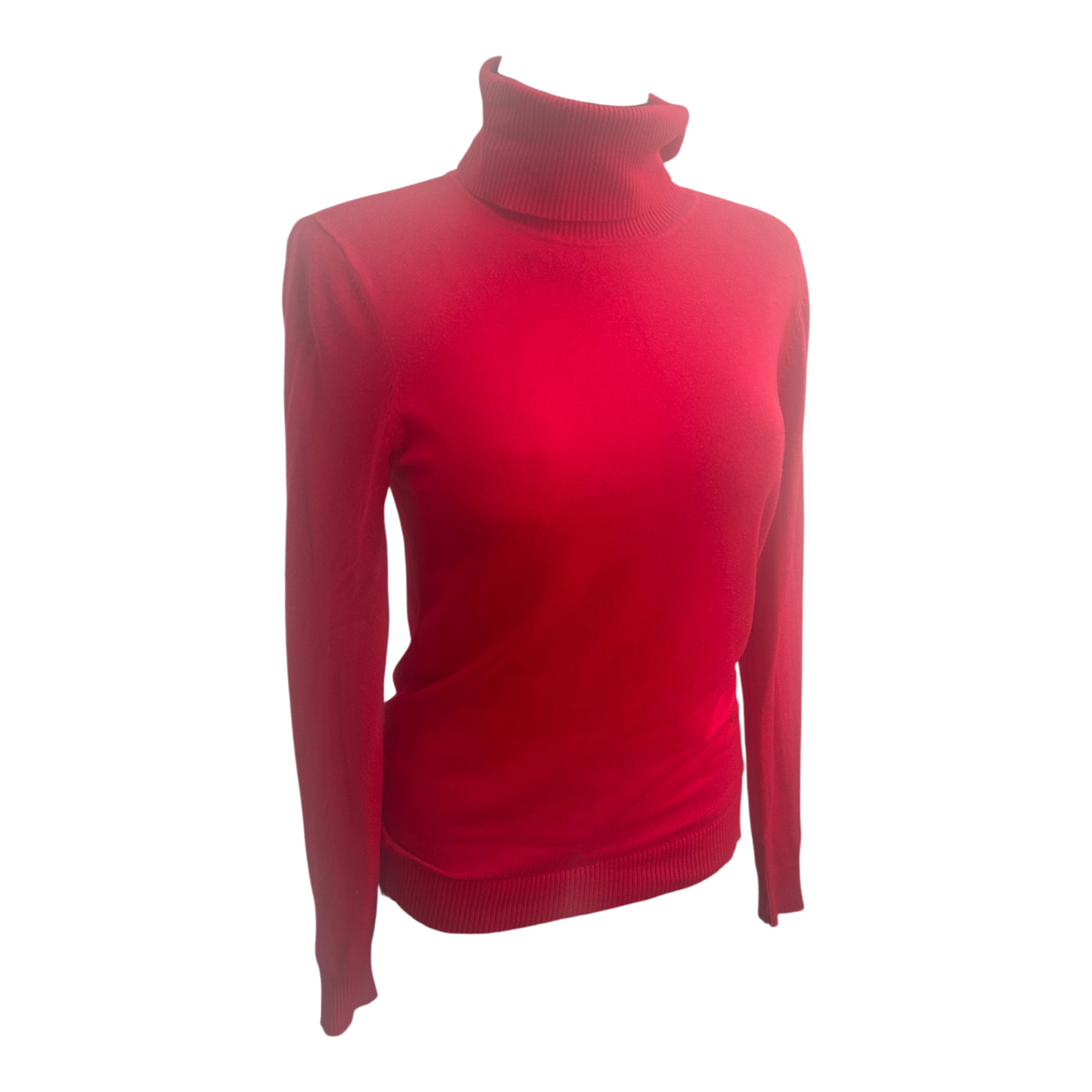Calvin Klein Pullover Damen Gr S Rot Rollkragen Feinstrick Elegant Basic
