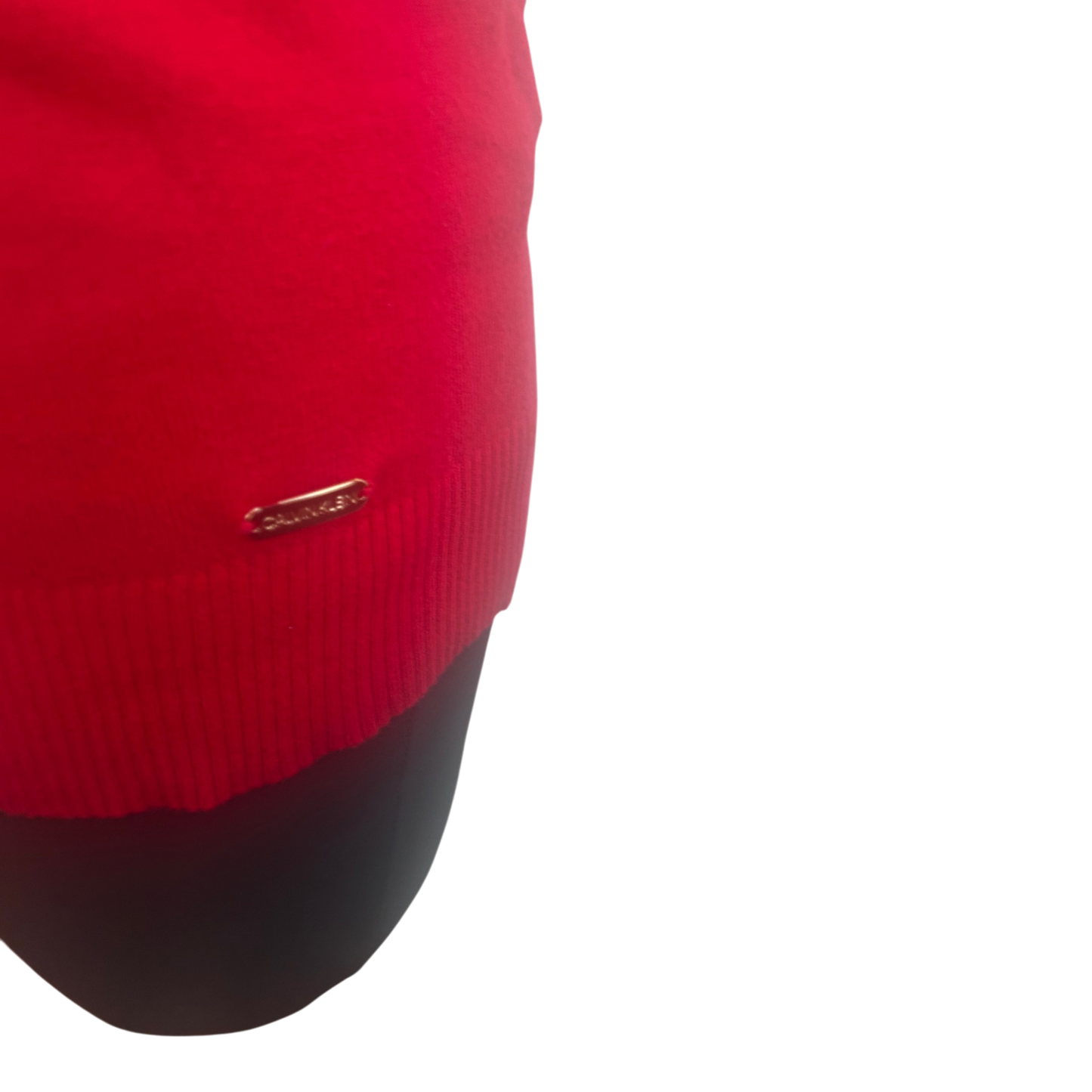 Calvin Klein Pullover Damen Gr S Rot Rollkragen Feinstrick Elegant Basic