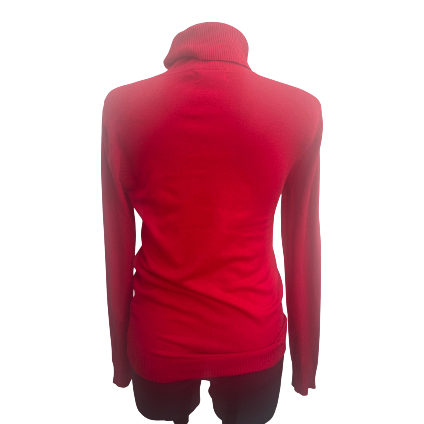 Calvin Klein Pullover Damen Gr S Rot Rollkragen Feinstrick Elegant Basic