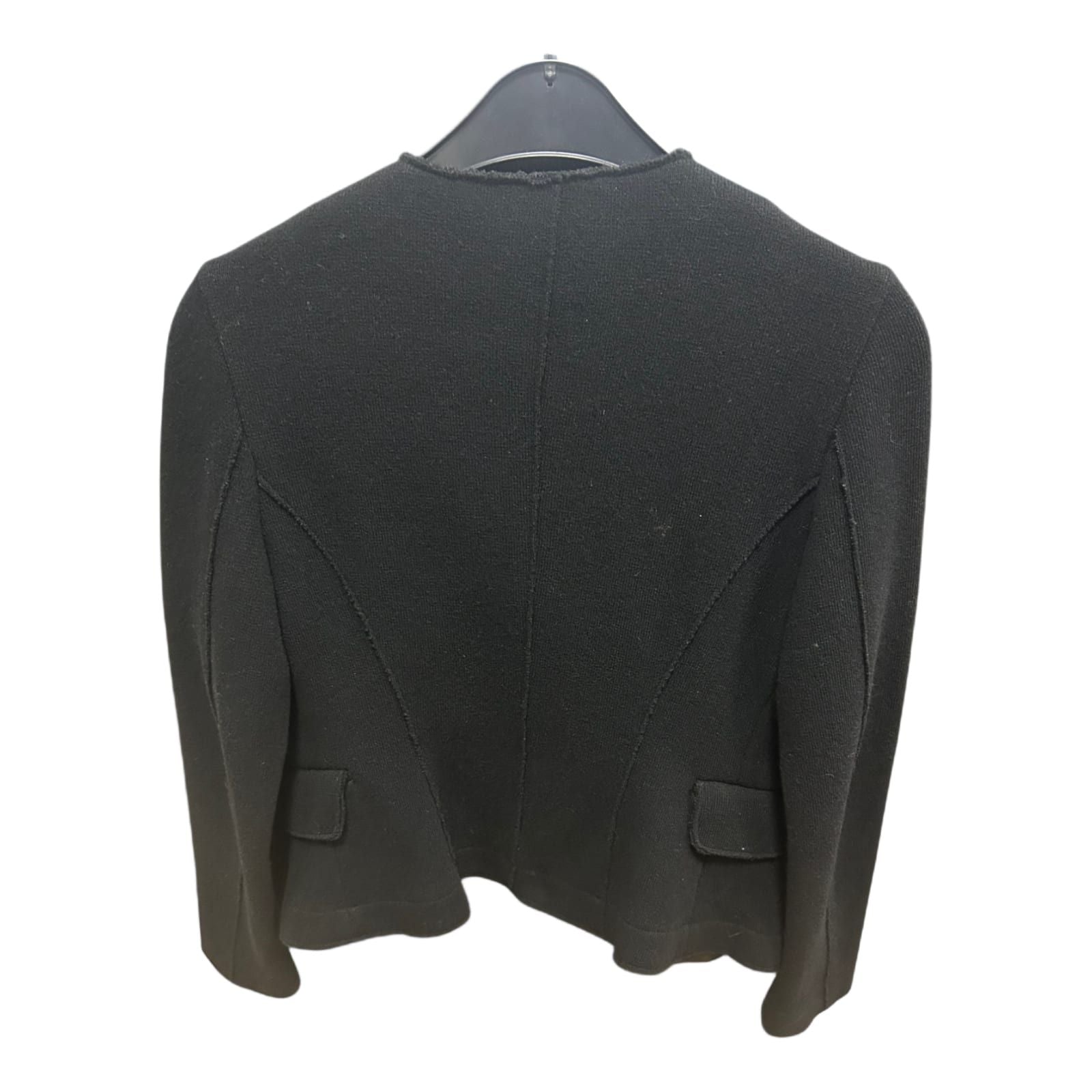 Sisley Damenjacke Schwarz Gr S Elegant Kurzjacke Struktur Knöpfe 60 cm