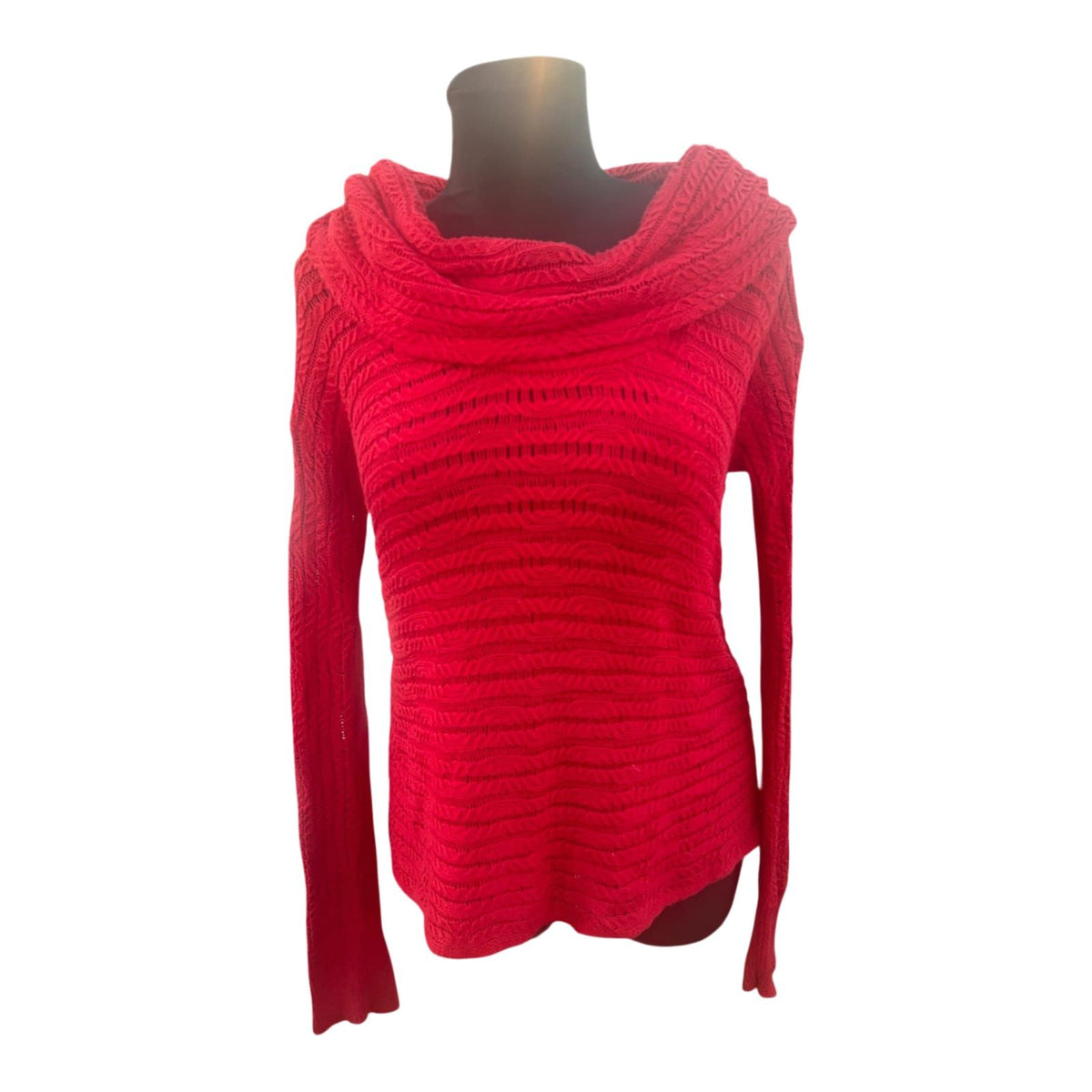 Calvin Klein Jeans Pullover Damen Gr S Rot Off Shoulder Feinstrick Sexy