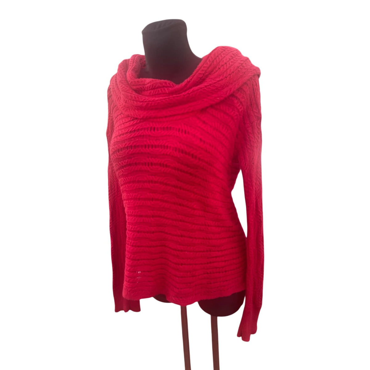 Calvin Klein Jeans Pullover Damen Gr S Rot Off Shoulder Feinstrick Sexy