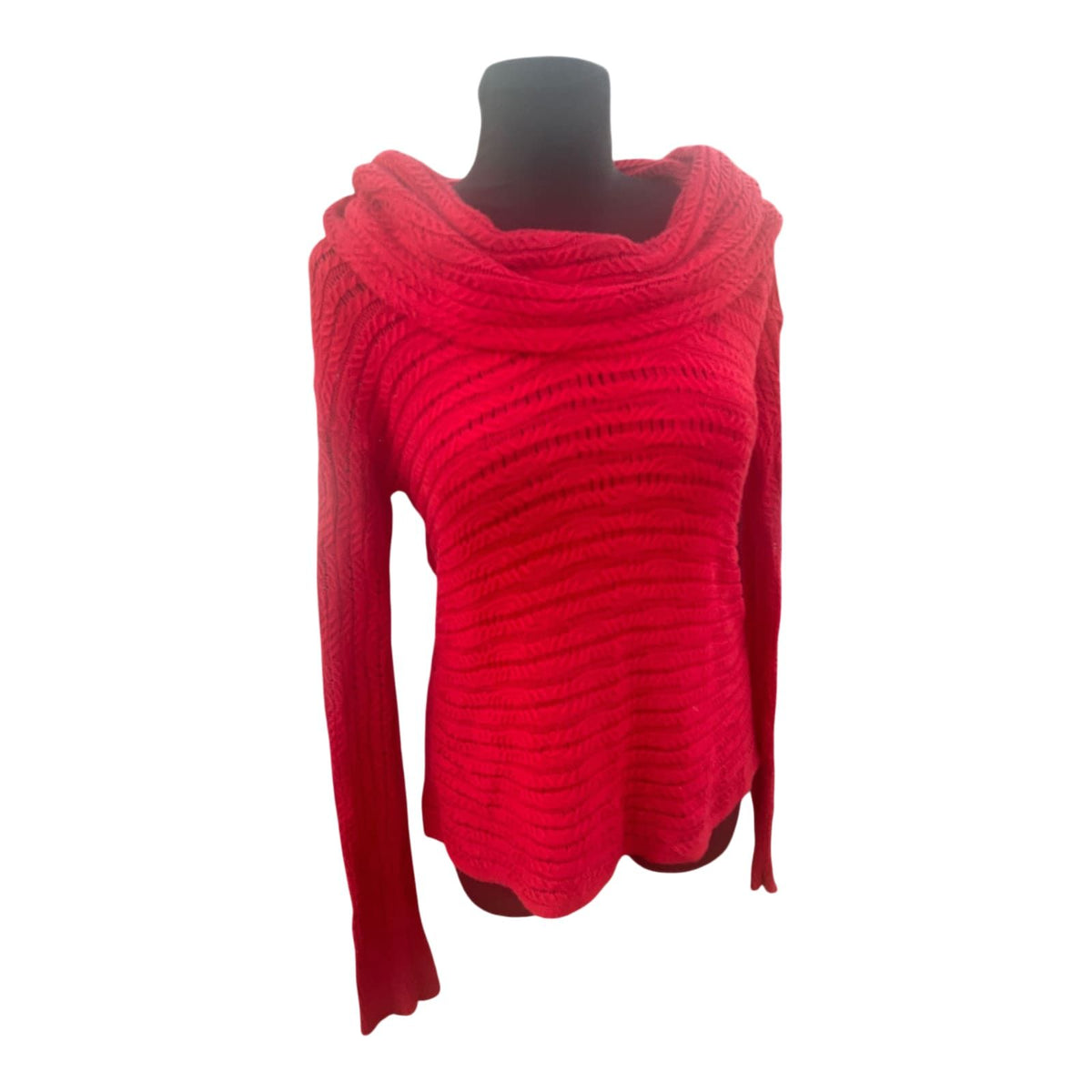 Calvin Klein Jeans Pullover Damen Gr S Rot Off Shoulder Feinstrick Sexy