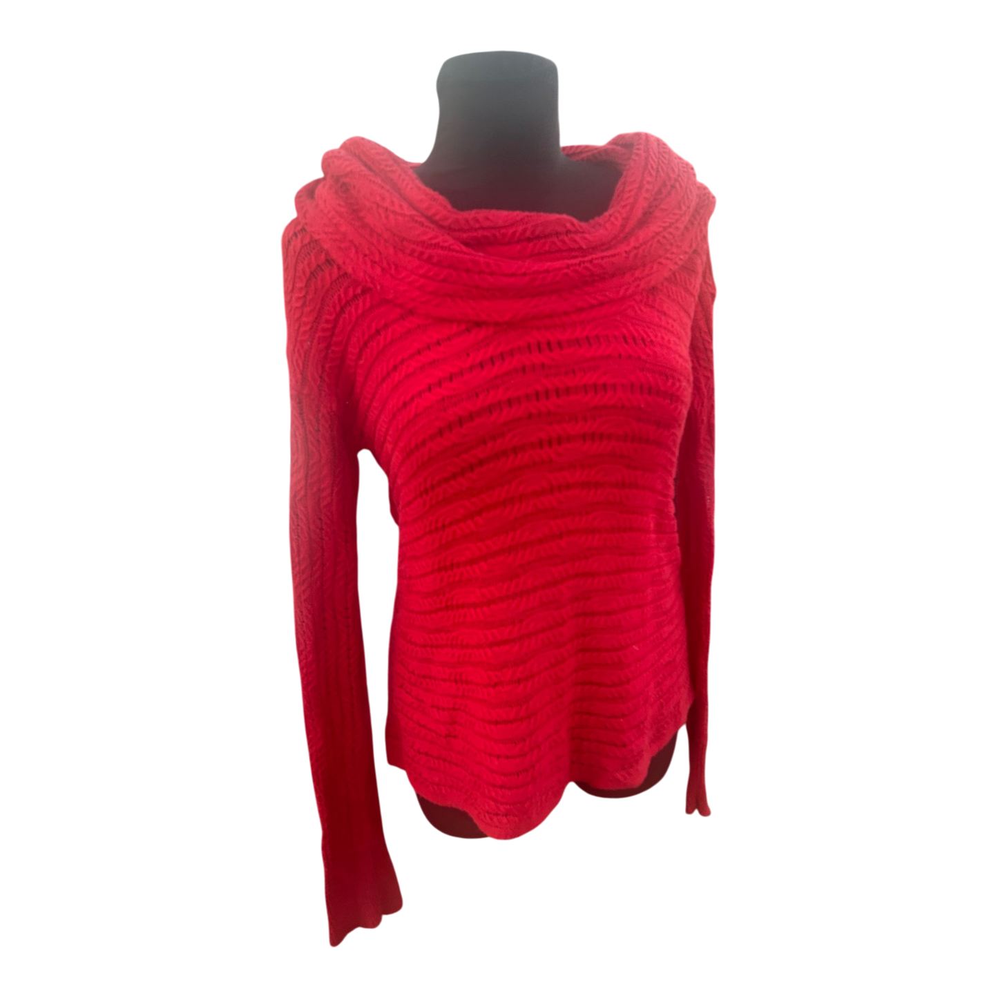 Calvin Klein Jeans Pullover Damen Gr S Rot Off Shoulder Feinstrick Sexy