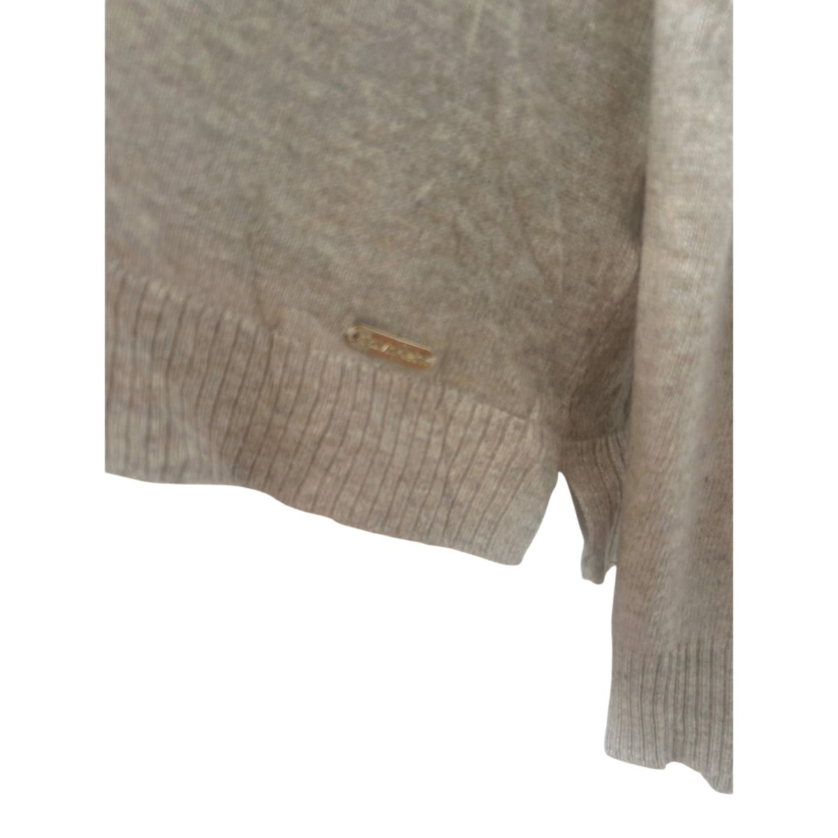 Calvin Klein Pullover Damen Gr XL Beige Layer Look Feinstrick Elegant