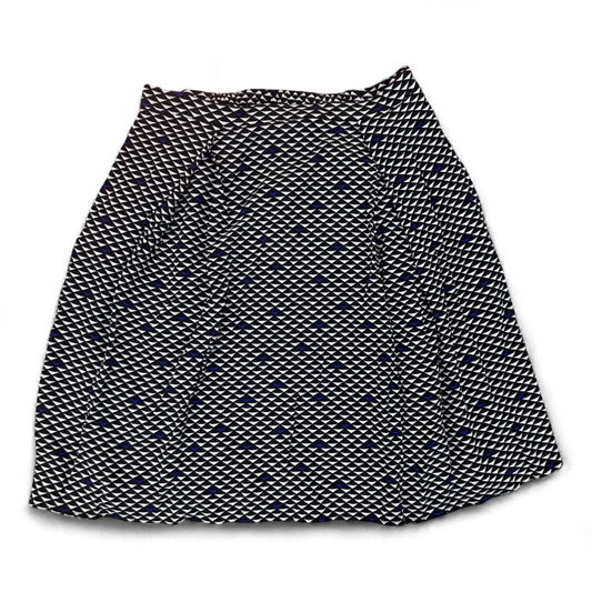 Kookai Damenrock 38 Schwarzweiß Blau Muster Viskose Reißverschluss Gefüttert