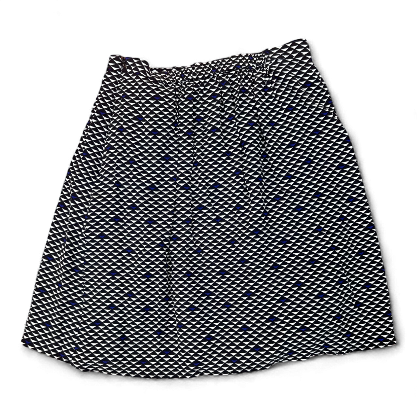 Kookai Damenrock 38 Schwarzweiß Blau Muster Viskose Reißverschluss Gefüttert