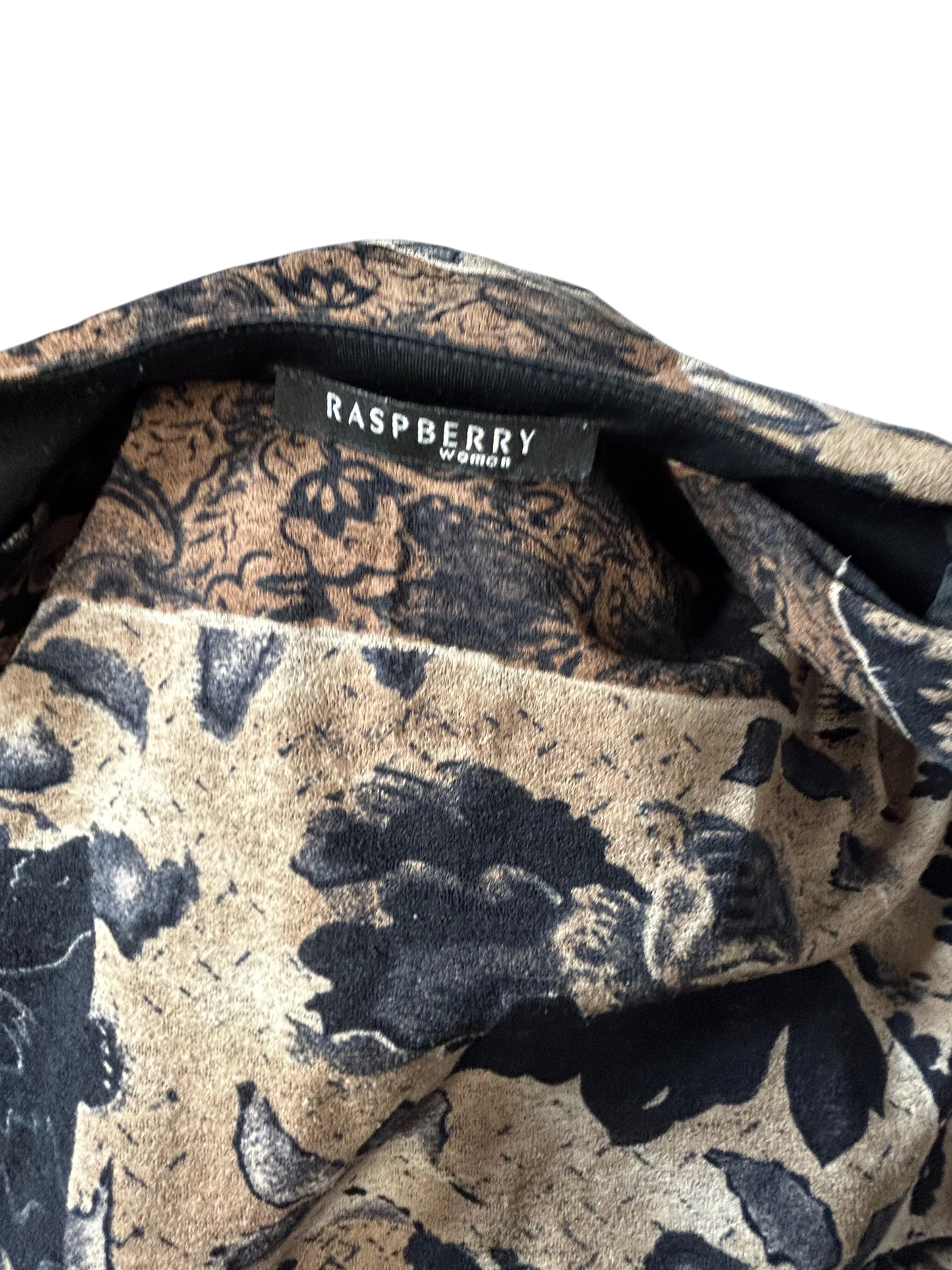 Raspberry Women Tunika Gr 46 Patchwork Muster Leicht Gefüttert Langarm Elegant