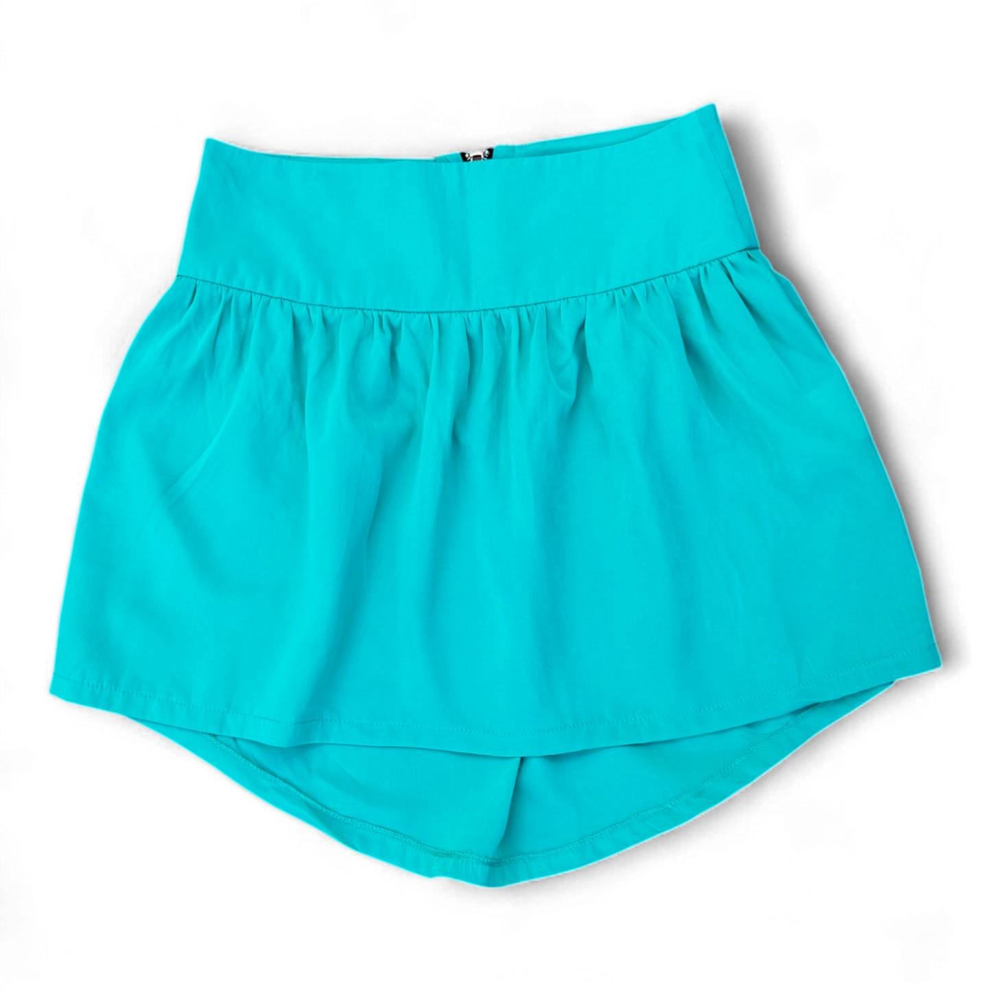 Fishbone Damenrock M Grün Mini Asymmetrisch Ballonstil Reißverschluss Modern