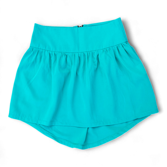 Fishbone Damenrock M Grün Mini Asymmetrisch Ballonstil Reißverschluss Modern