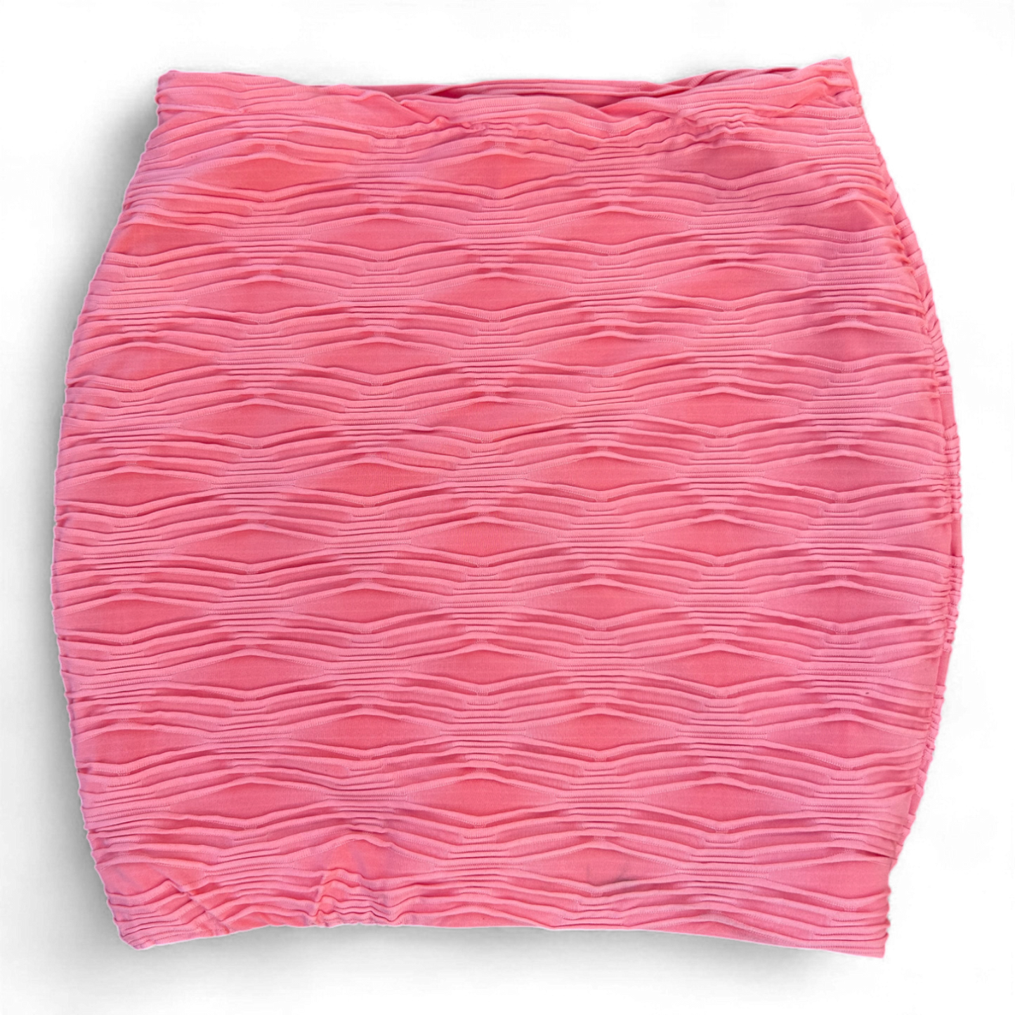 Amisu Rock 36 Koralle Kurz 3D-Falten Elastisch Sommerrock Stretch Party