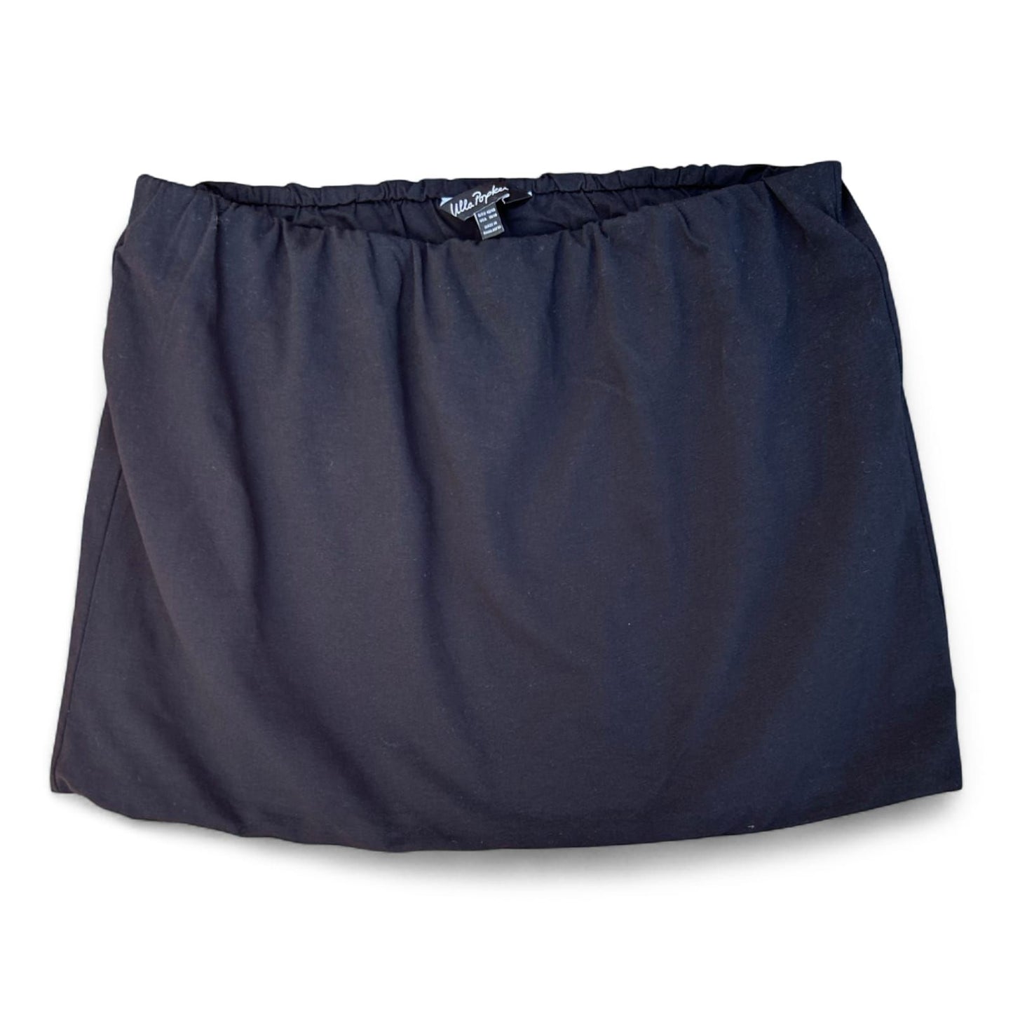 Ulla Popken Minirock Damen Schwarz Gr 46 Baumwollmix Stretch Bundweite 43 cm