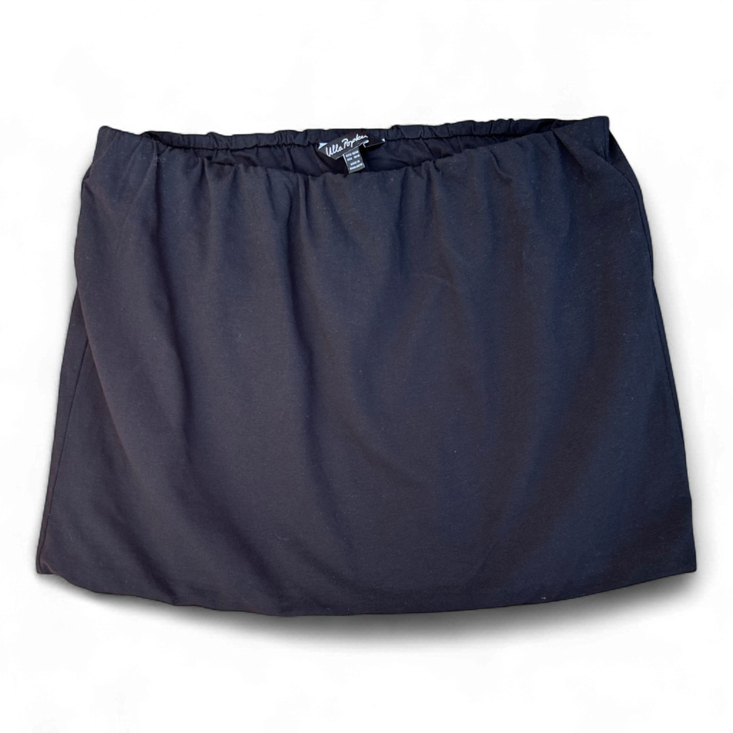 Ulla Popken Minirock Damen Schwarz Gr 46 Baumwollmix Stretch Bundweite 43 cm