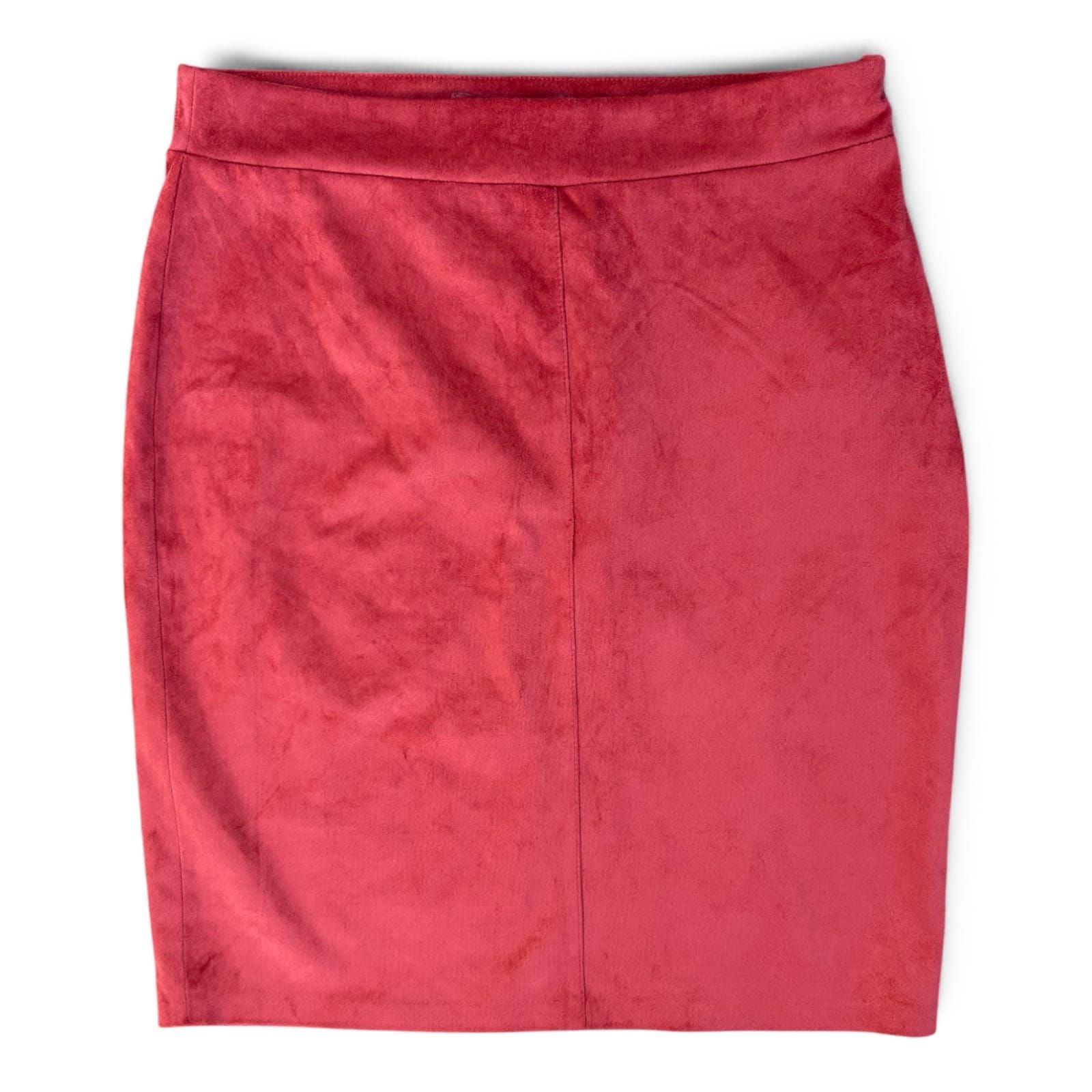 Amisu Rock Damen Gr 36 Koralle Midirock Elegant Stretch Reißverschluss