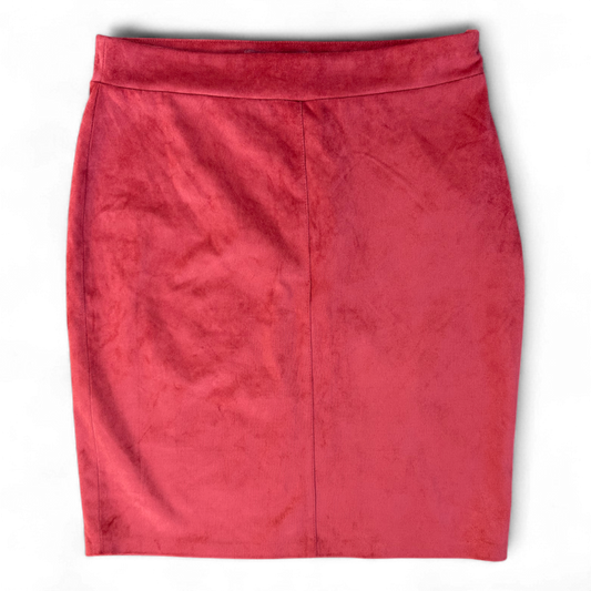 AMISU Minirock Damen Koralle Größe 36 Stretch Velours Wickeloptik Elegant Look