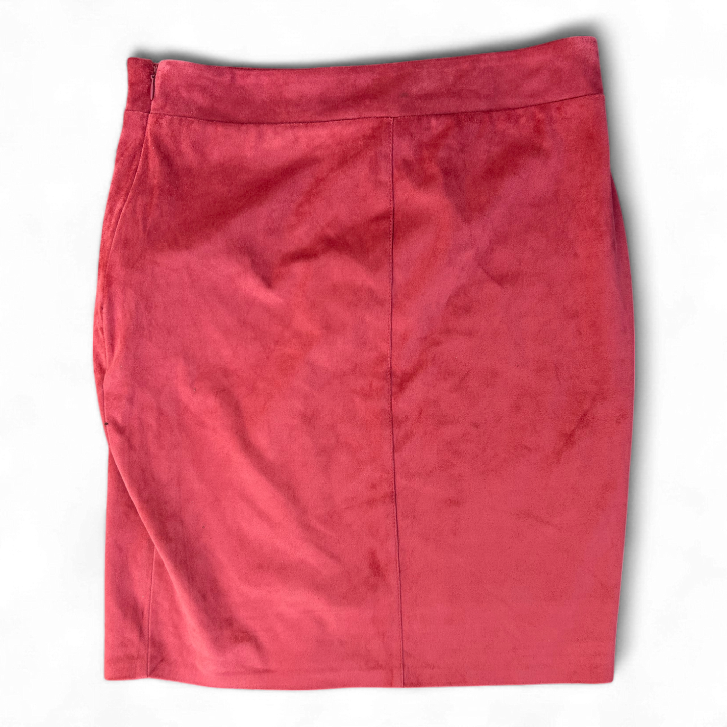 AMISU Minirock Damen Koralle Größe 36 Stretch Velours Wickeloptik Elegant Look