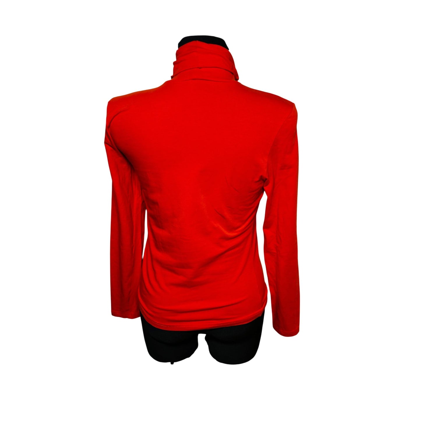 OPM The Collection Rollkragen Shirt Damen Longsleeve Gr S Orange Elastisch Baumwolle
