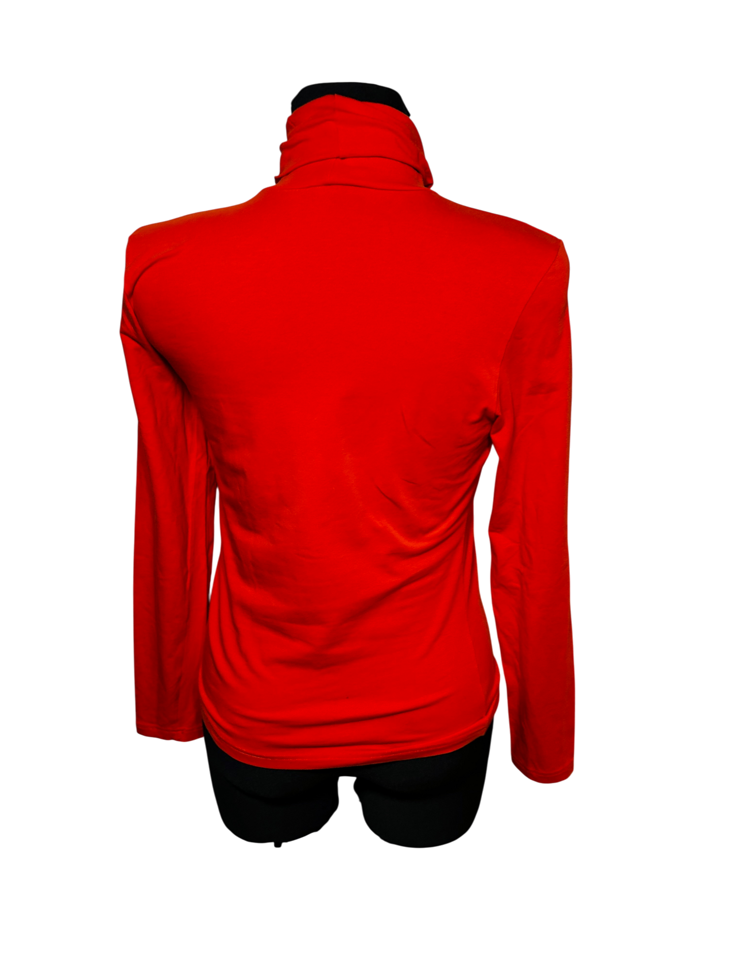 OPM The Collection Rollkragen Shirt Damen Longsleeve Gr S Orange Elastisch Baumwolle