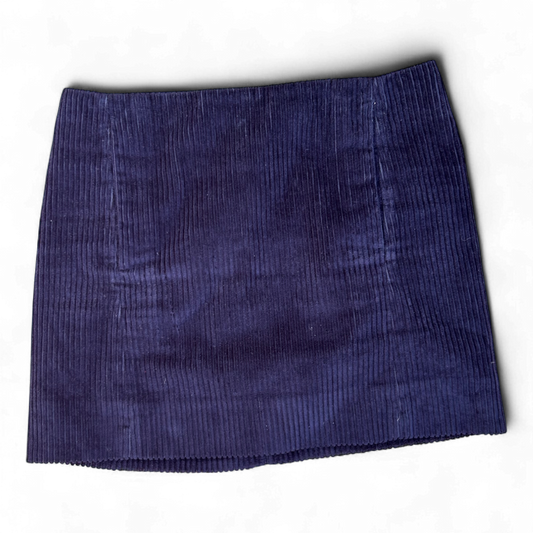 COS Rock 36 Dunkelblau Cord Minirock Baumwolle Stretch Gefüttert Herbst