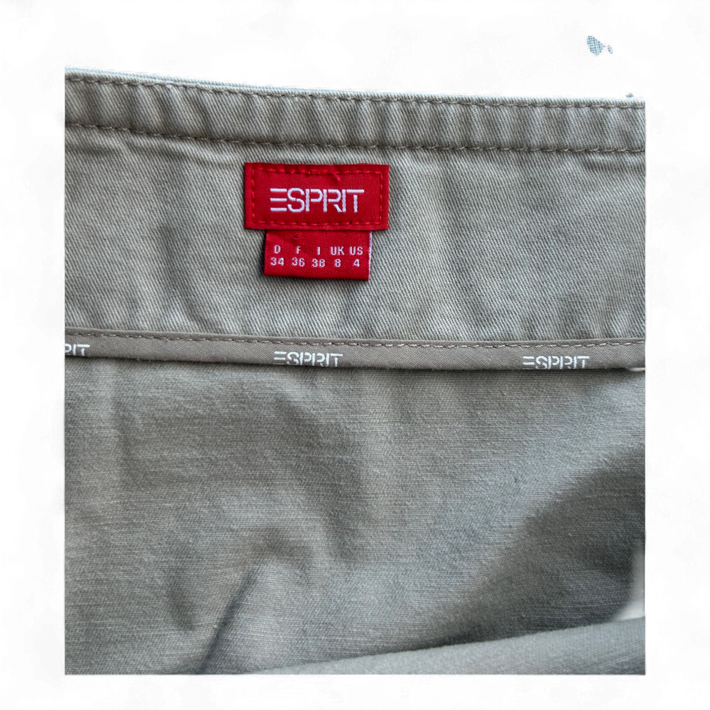 Esprit Damenrock 34 Beige Baumwolle A-Linie Klassisch Sommerrock Elegant