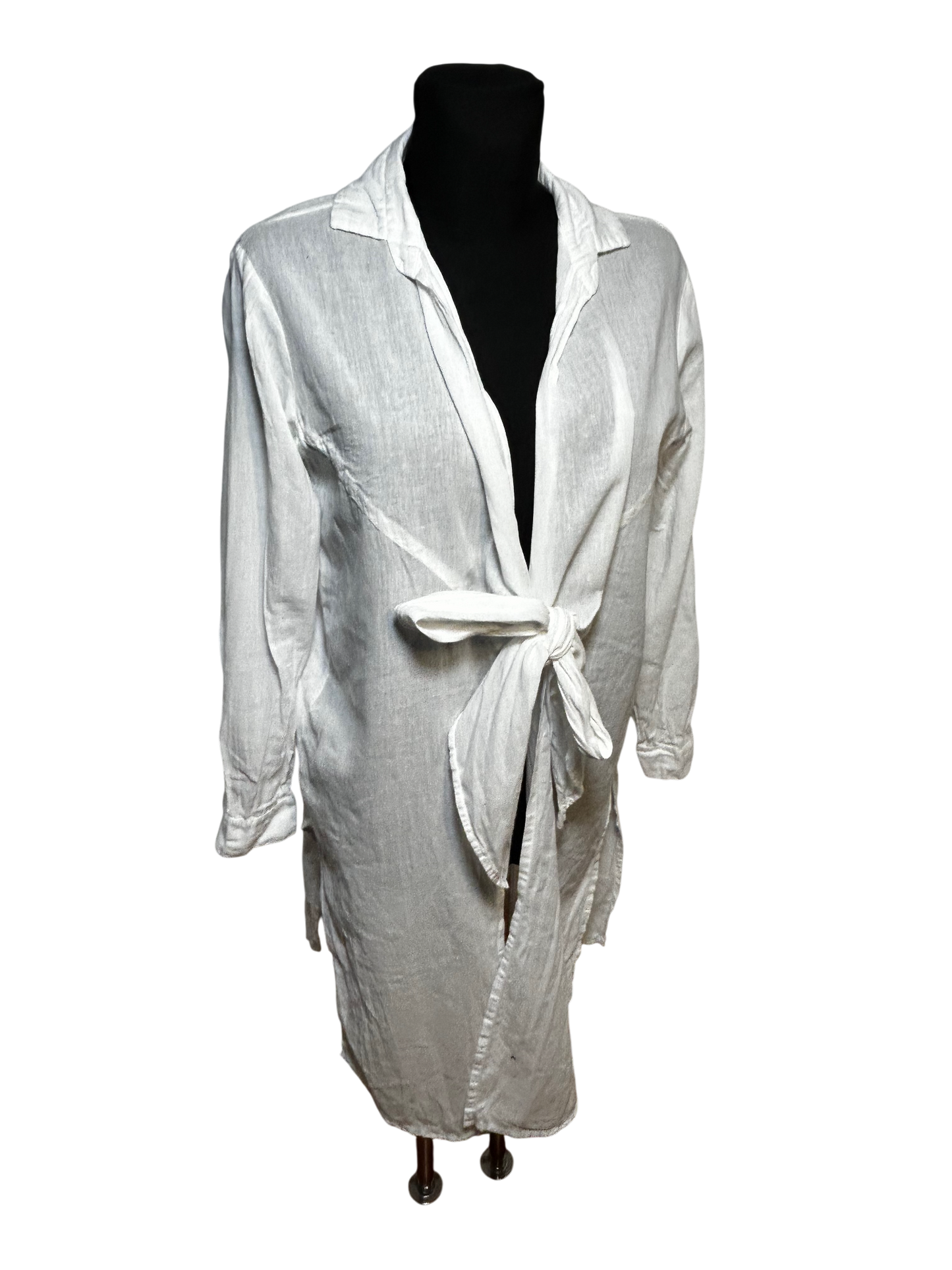 Gimaguas Kleid Strand Tunika Damen Gr M L Baumwolle Weiß Sommer Urlaub Boho Chic