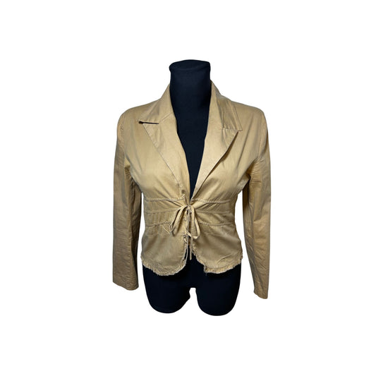 Alimli Bluse Jacke Damen Gr S Beige Bindegürtel Leicht Baumwolle Optik Casual Chic