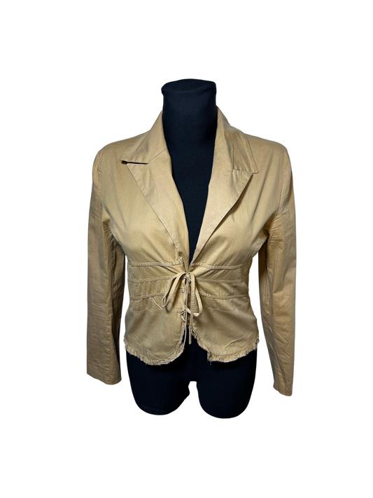 Alimli Bluse Jacke Damen Gr S Beige Bindegürtel Leicht Baumwolle Optik Casual Chic