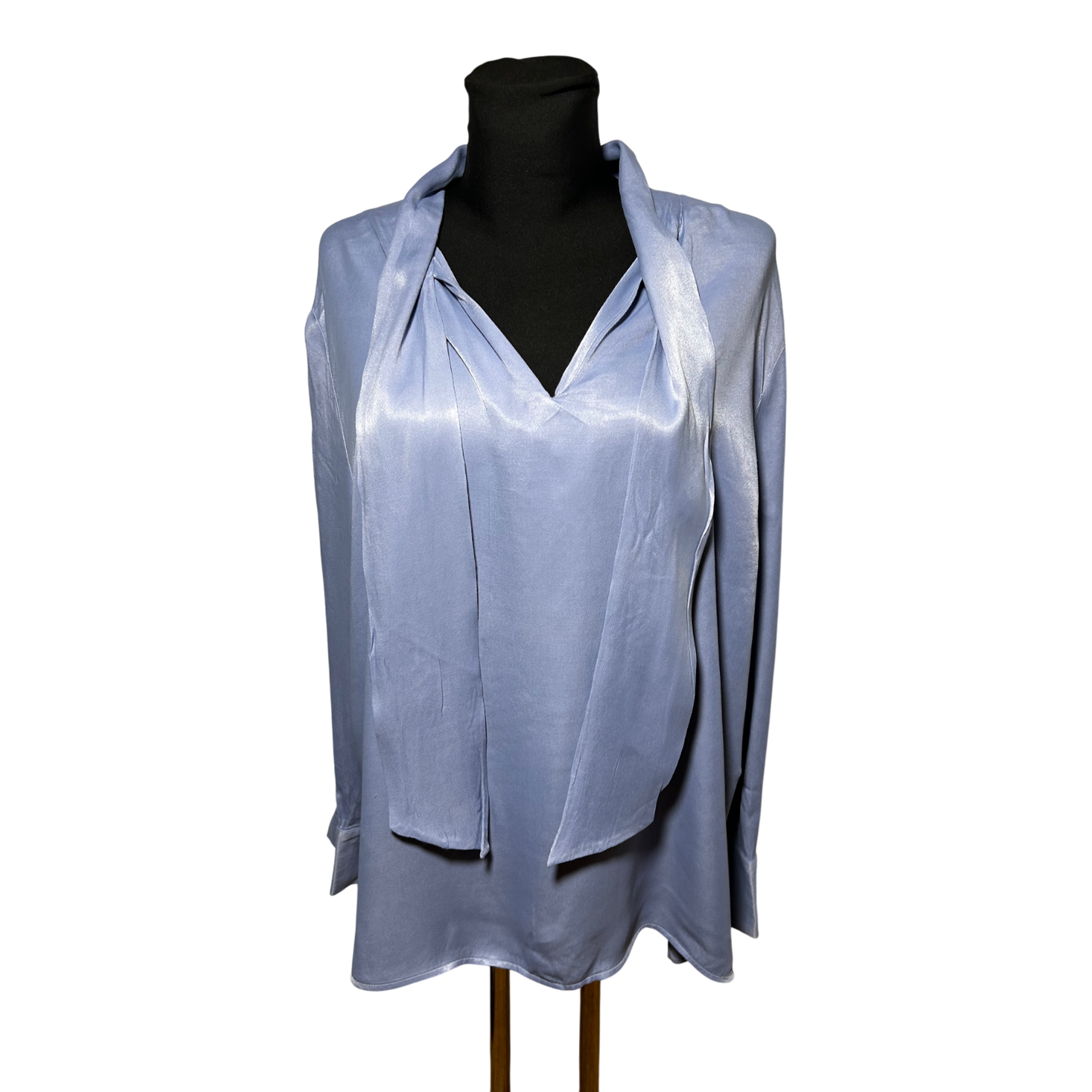 sOliver Black Label Bluse Gr 48 Hellblau Elegant Bindeschal Viskose Damen